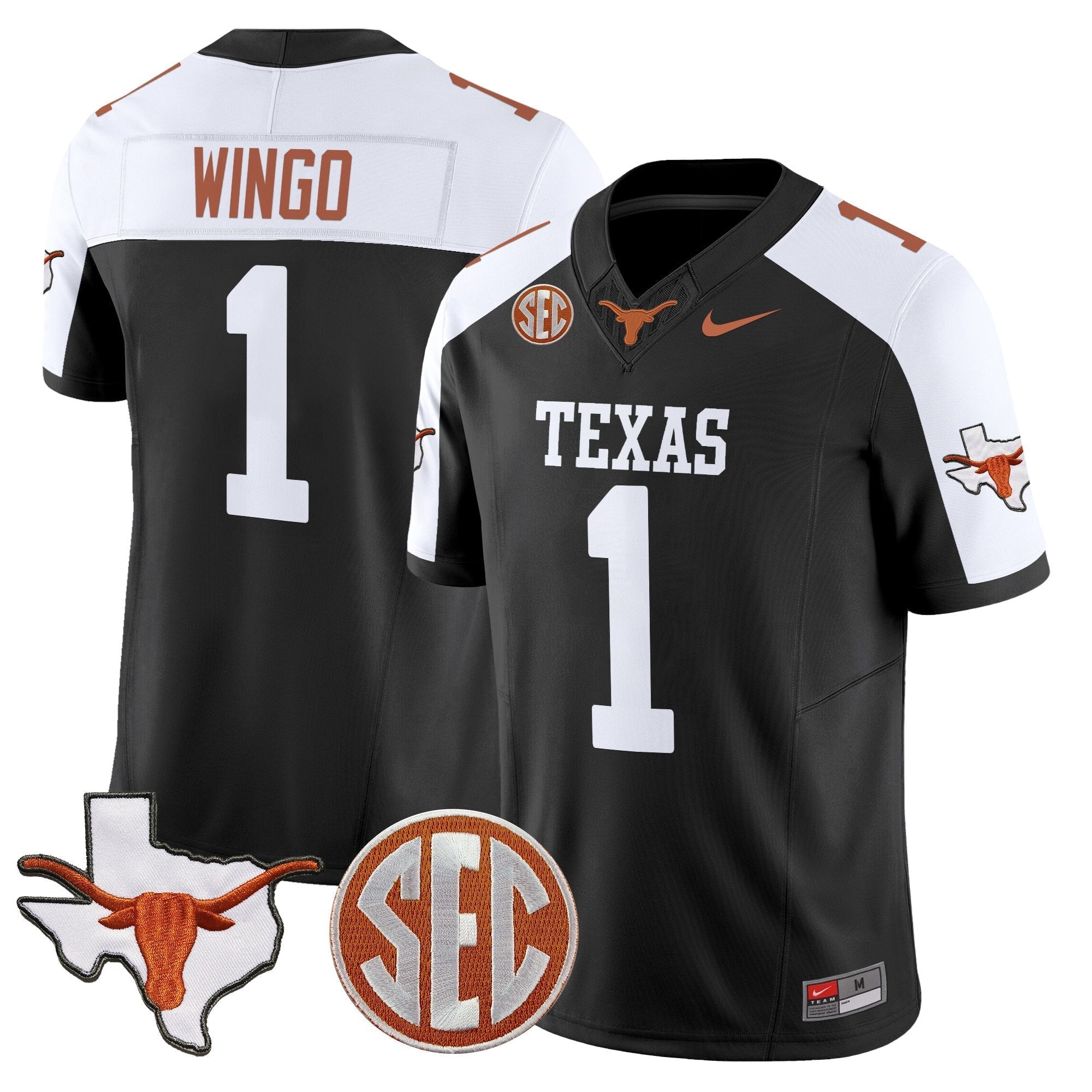 Texas Longhorns 2025 State Map & SEC Patch Vapor Limited Jersey - All Stitched