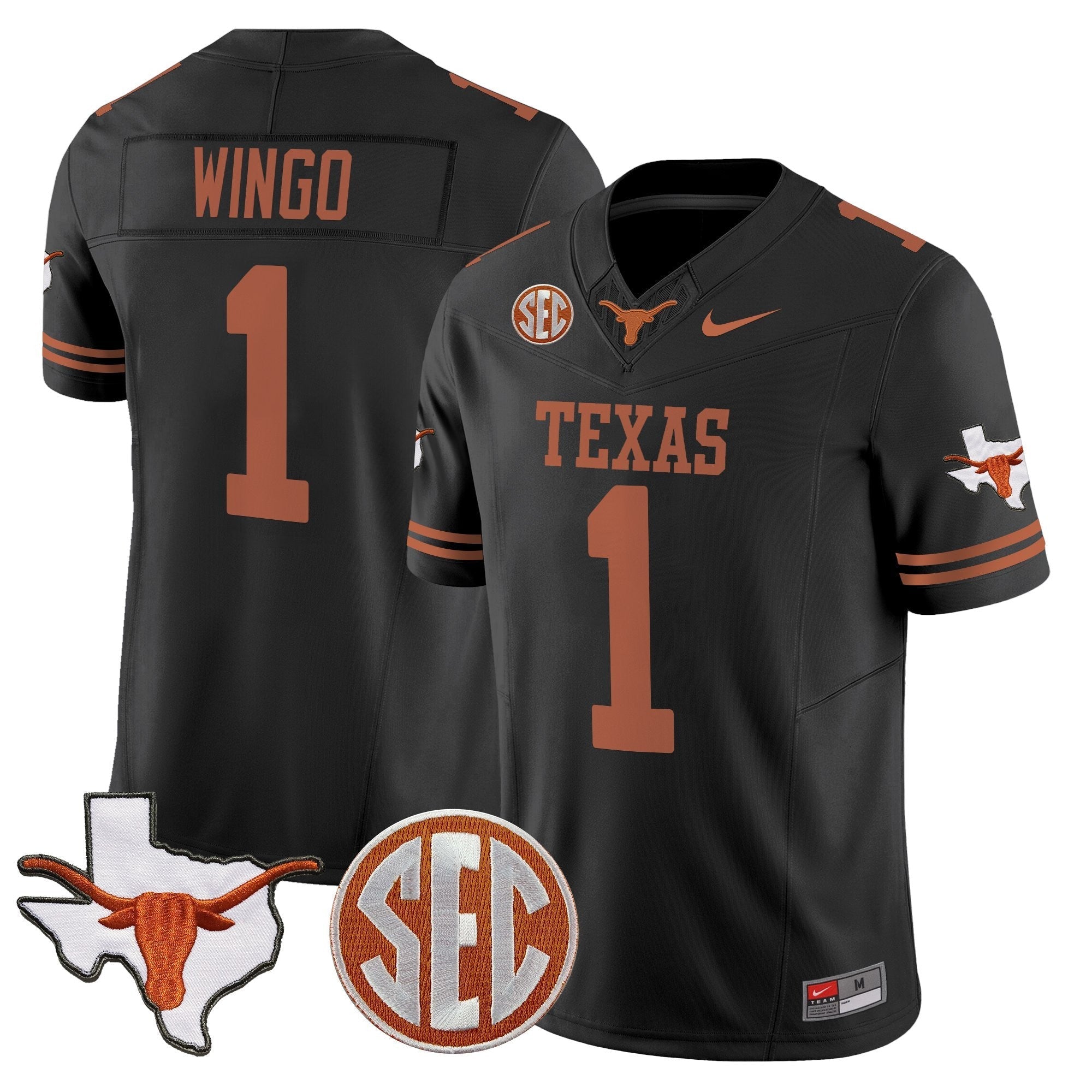 Texas Longhorns 2025 State Map & SEC Patch Vapor Limited Jersey - All Stitched