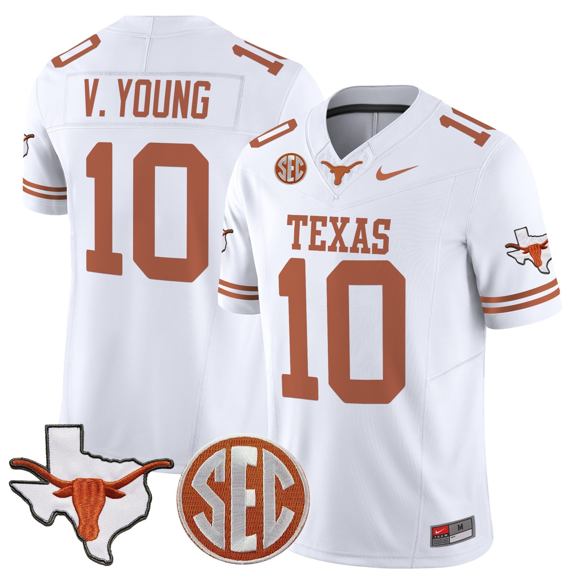 Texas Longhorns 2025 State Map & SEC Patch Vapor Limited Jersey - All Stitched