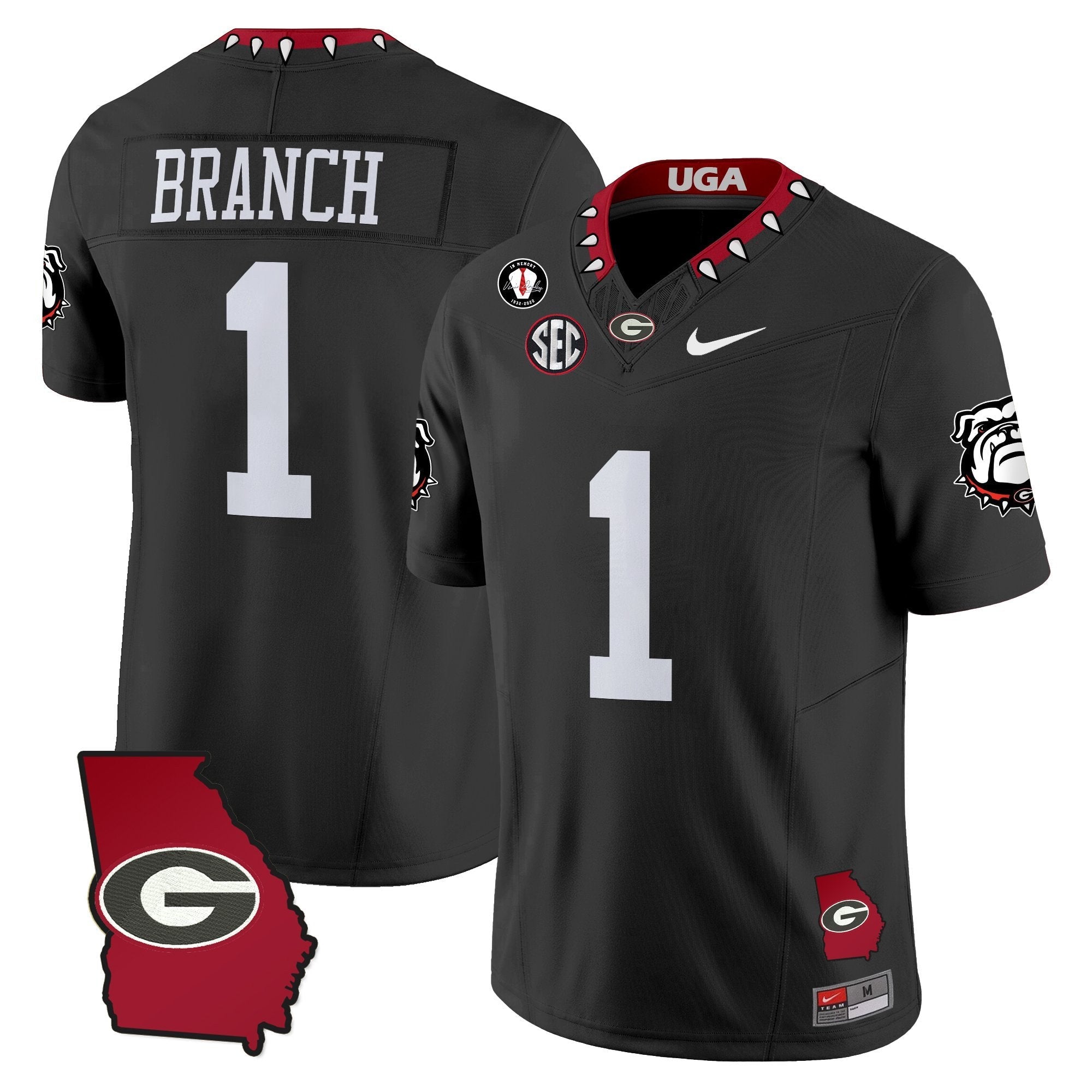 Georgia Bulldogs 2025 Georgia Map & Vince Dooley Patch Vapor Limited Jersey - All Stitched
