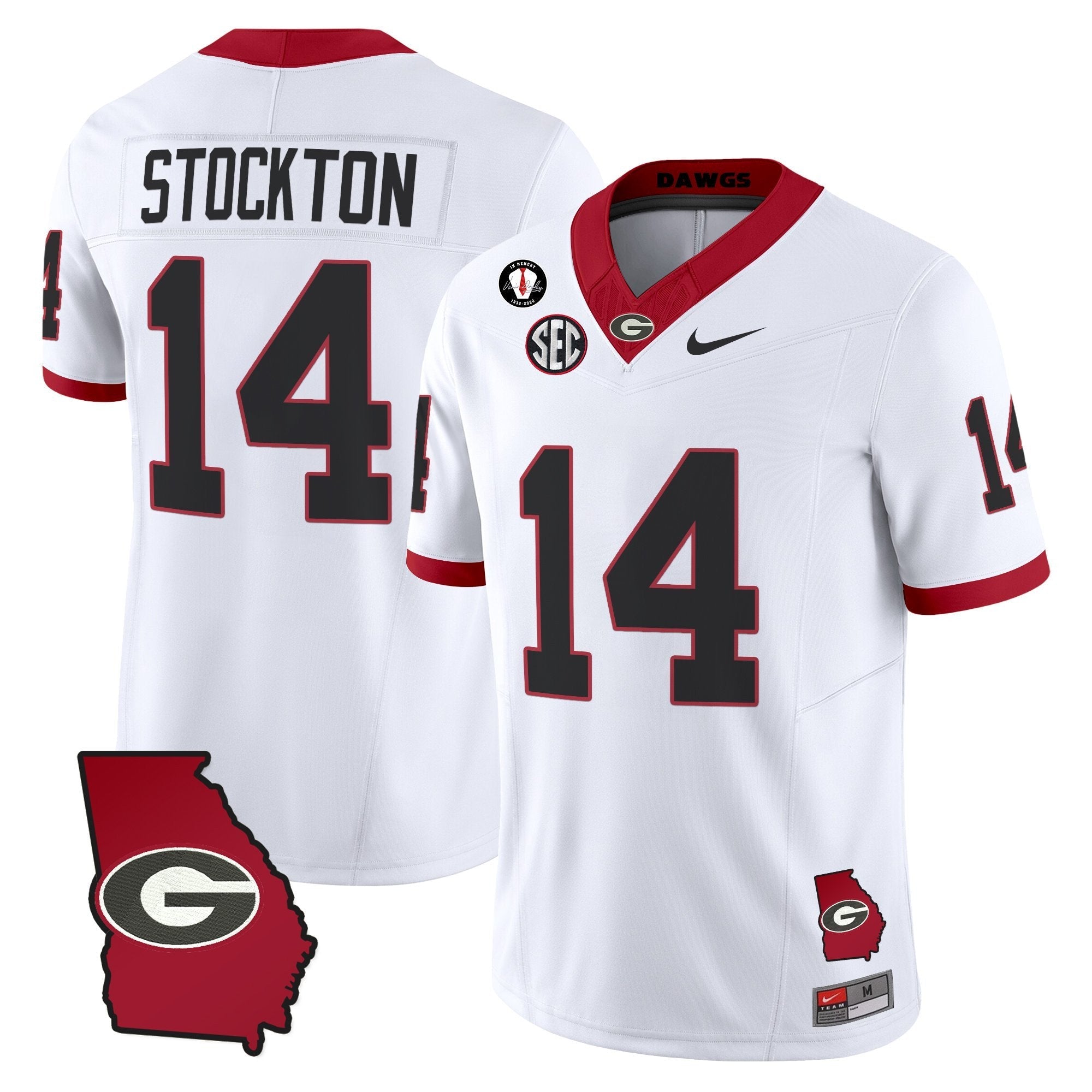 Georgia Bulldogs 2025 Georgia Map & Vince Dooley Patch Vapor Limited Jersey - All Stitched