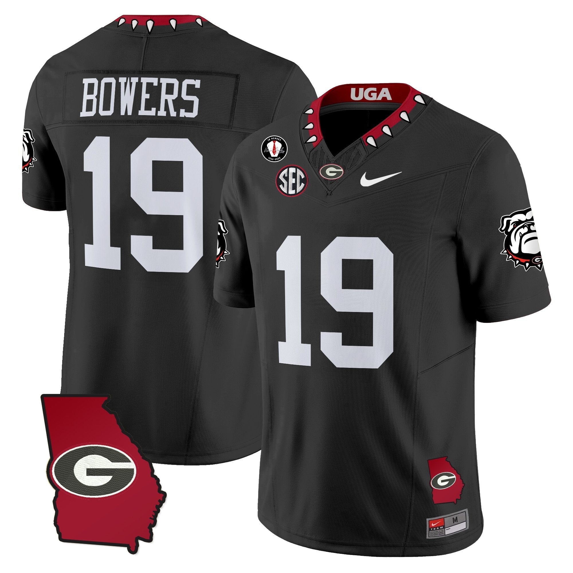 Georgia Bulldogs 2025 Georgia Map & Vince Dooley Patch Vapor Limited Jersey - All Stitched