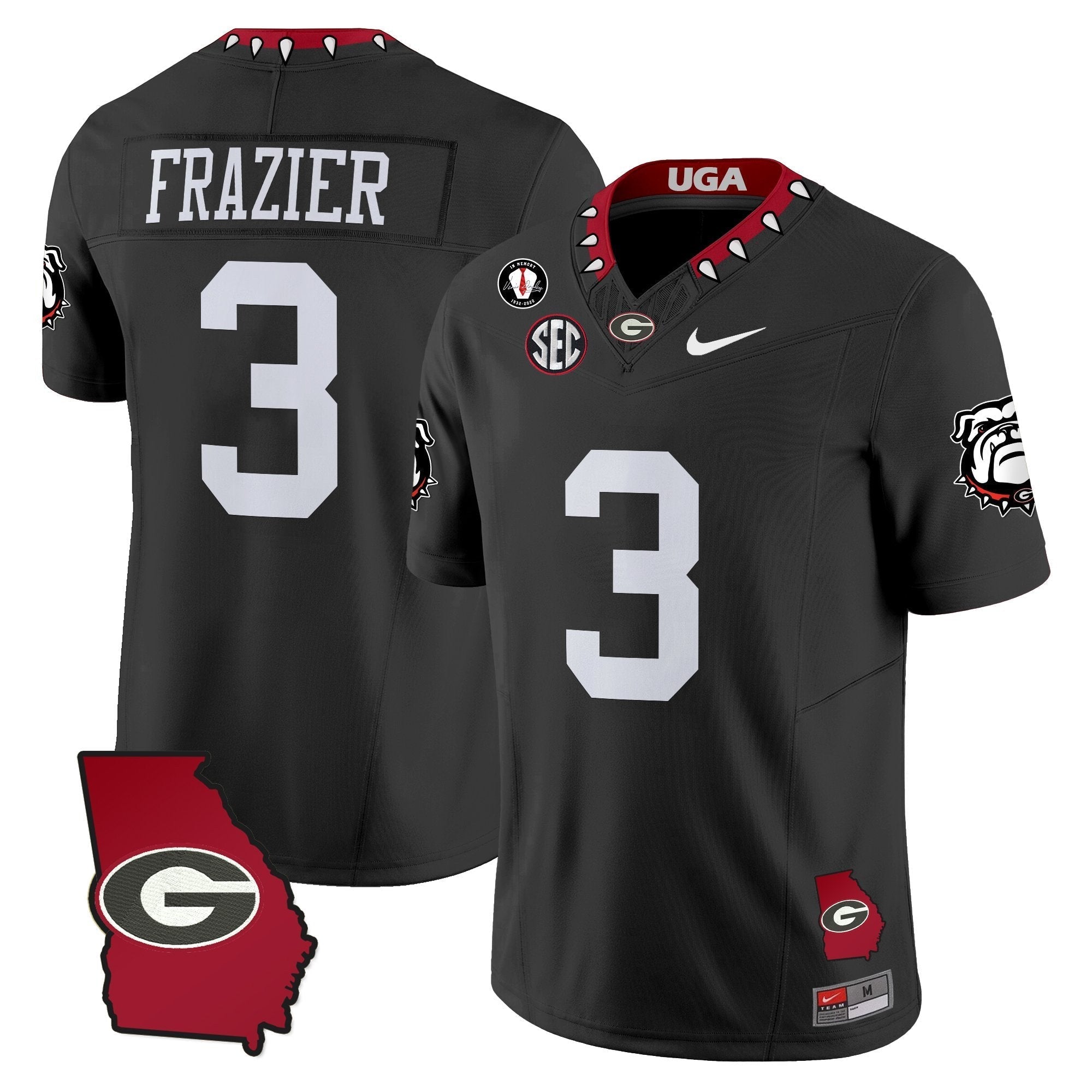 Georgia Bulldogs 2025 Georgia Map & Vince Dooley Patch Vapor Limited Jersey - All Stitched
