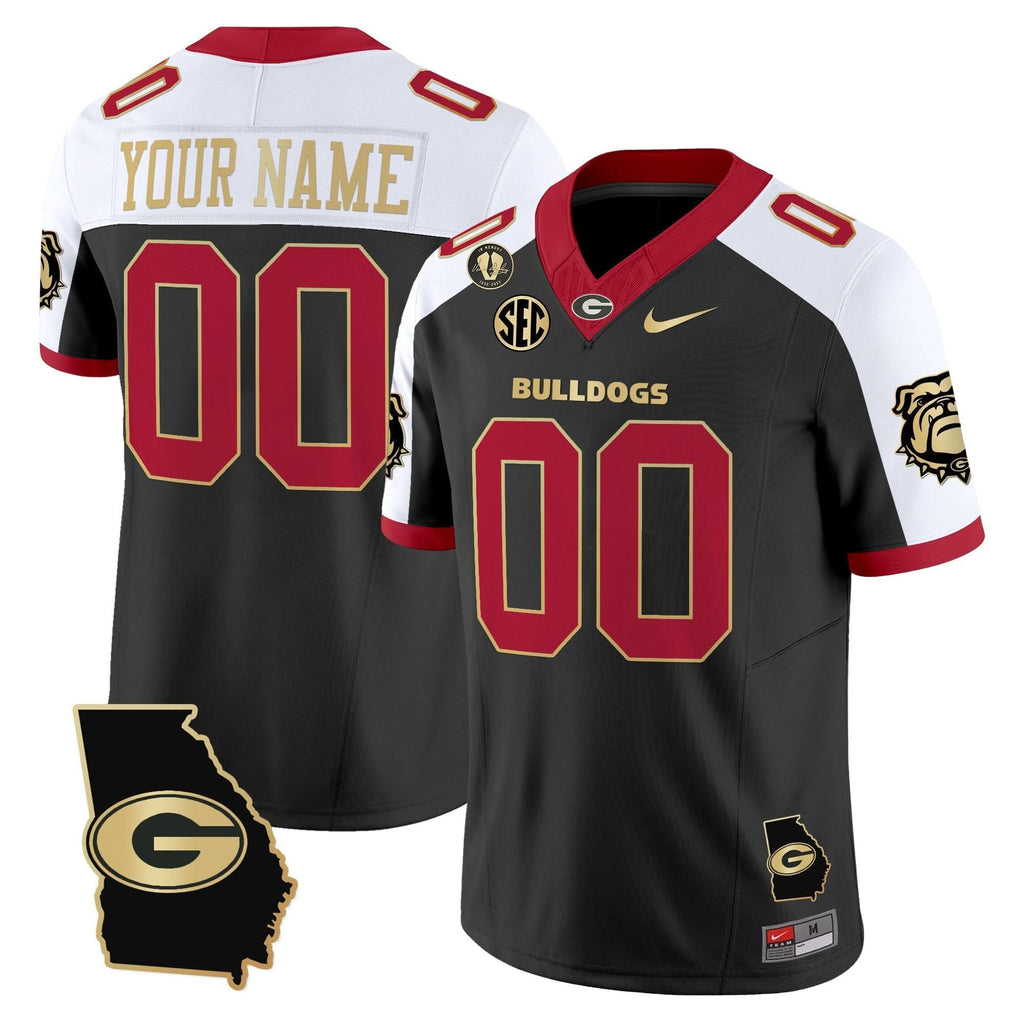 Custom Georgia Bulldogs Jersey 2025 Georgia Map & Vince Dooley Patch Vapor Limited All Stitched