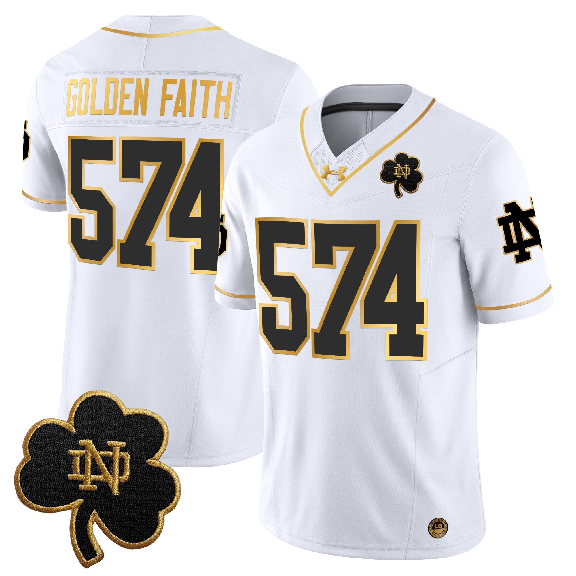Notre Dame Fighting Irish 2025 Gold Vapor Limited Jersey - All Stitched