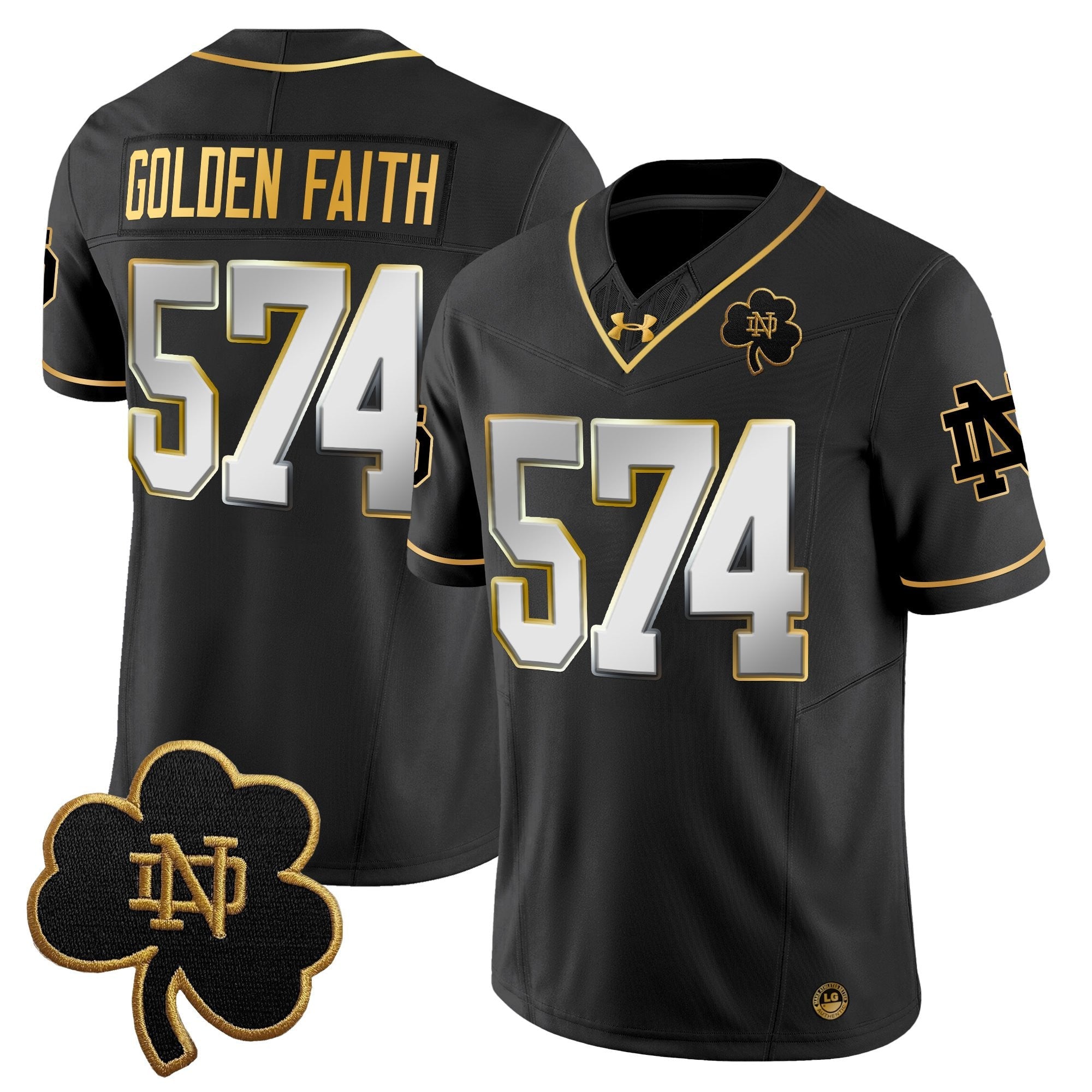 Notre Dame Fighting Irish 2025 Gold Vapor Limited Jersey - All Stitched
