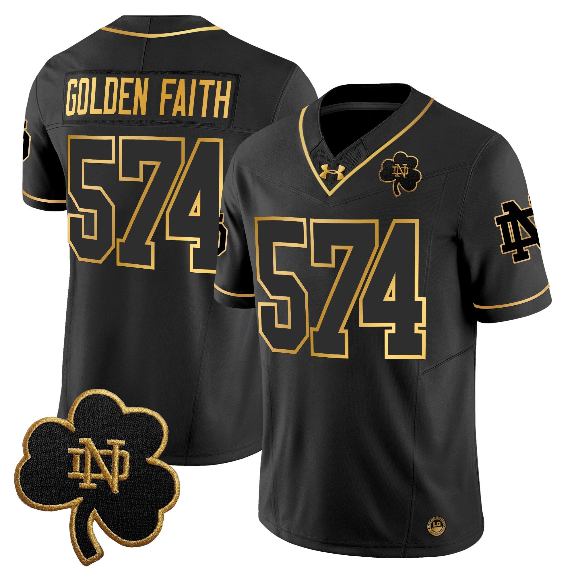Notre Dame Fighting Irish 2025 Gold Vapor Limited Jersey - All Stitched