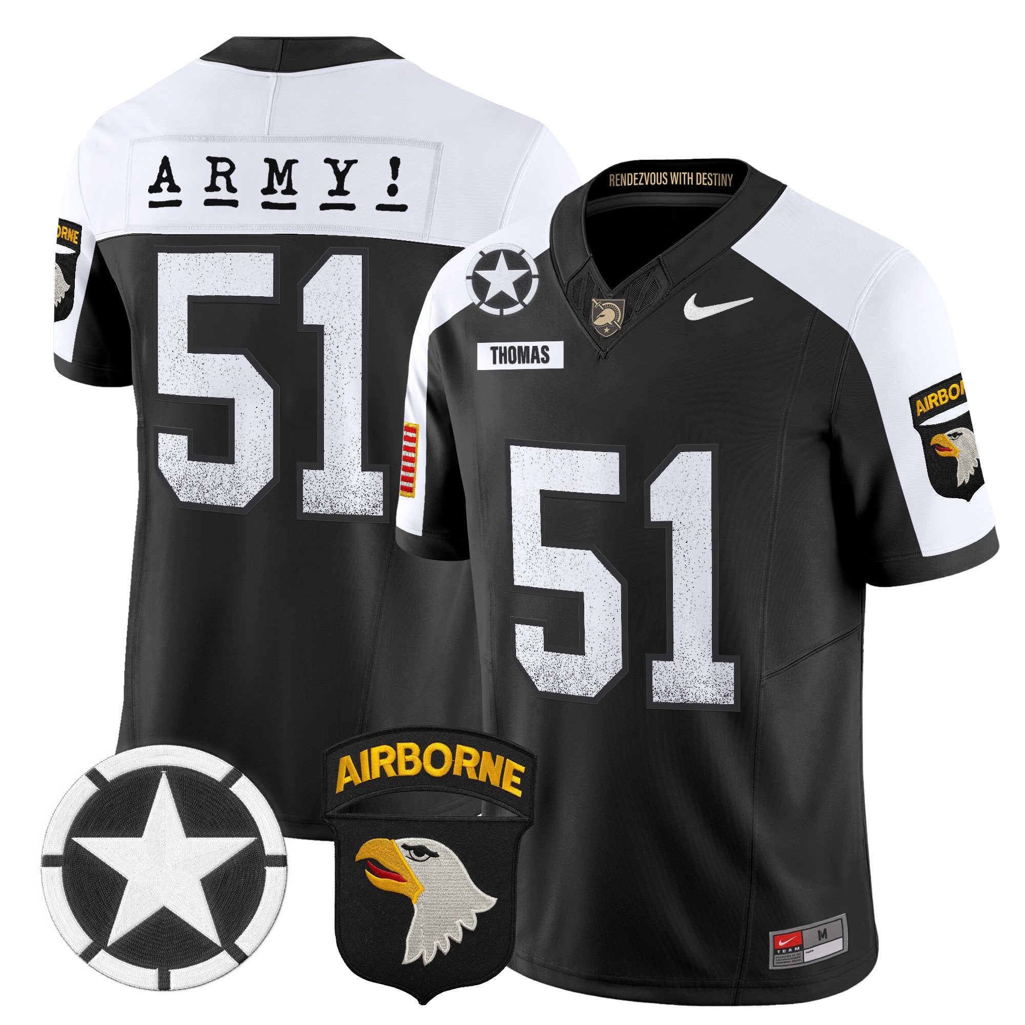 Army Black Knights 2025 Screaming Eagles Vapor Limited Jersey - All Stitched