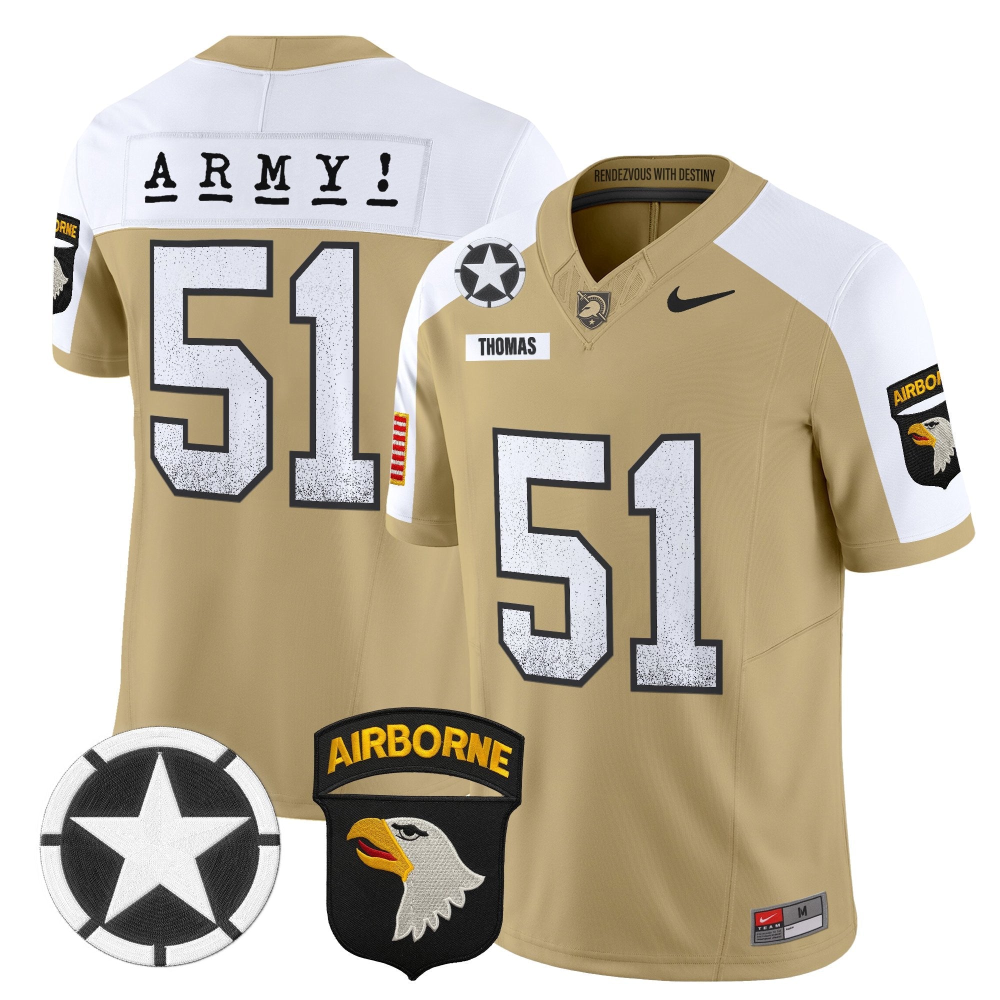 Army Black Knights 2025 Screaming Eagles Vapor Limited Jersey - All Stitched