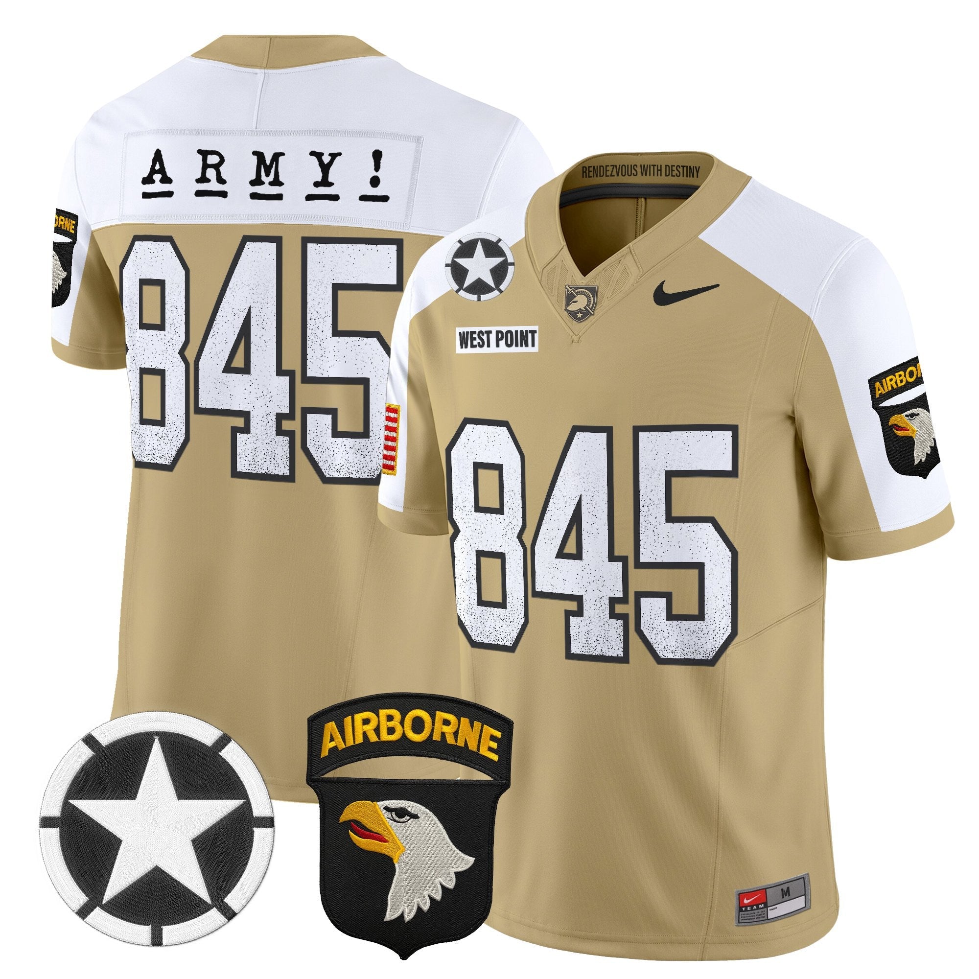Army Black Knights 2025 Screaming Eagles Vapor Limited Jersey - All Stitched