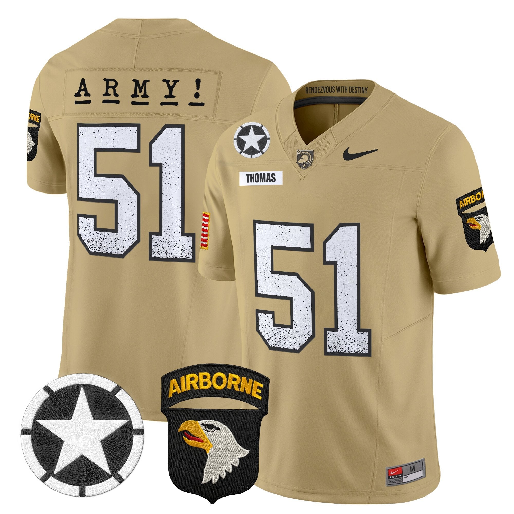 Army Black Knights 2025 Screaming Eagles Vapor Limited Jersey - All Stitched