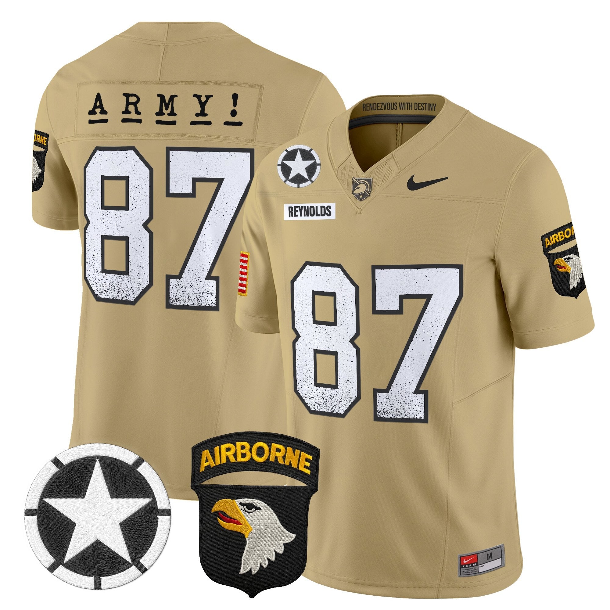 Army Black Knights 2025 Screaming Eagles Vapor Limited Jersey - All Stitched