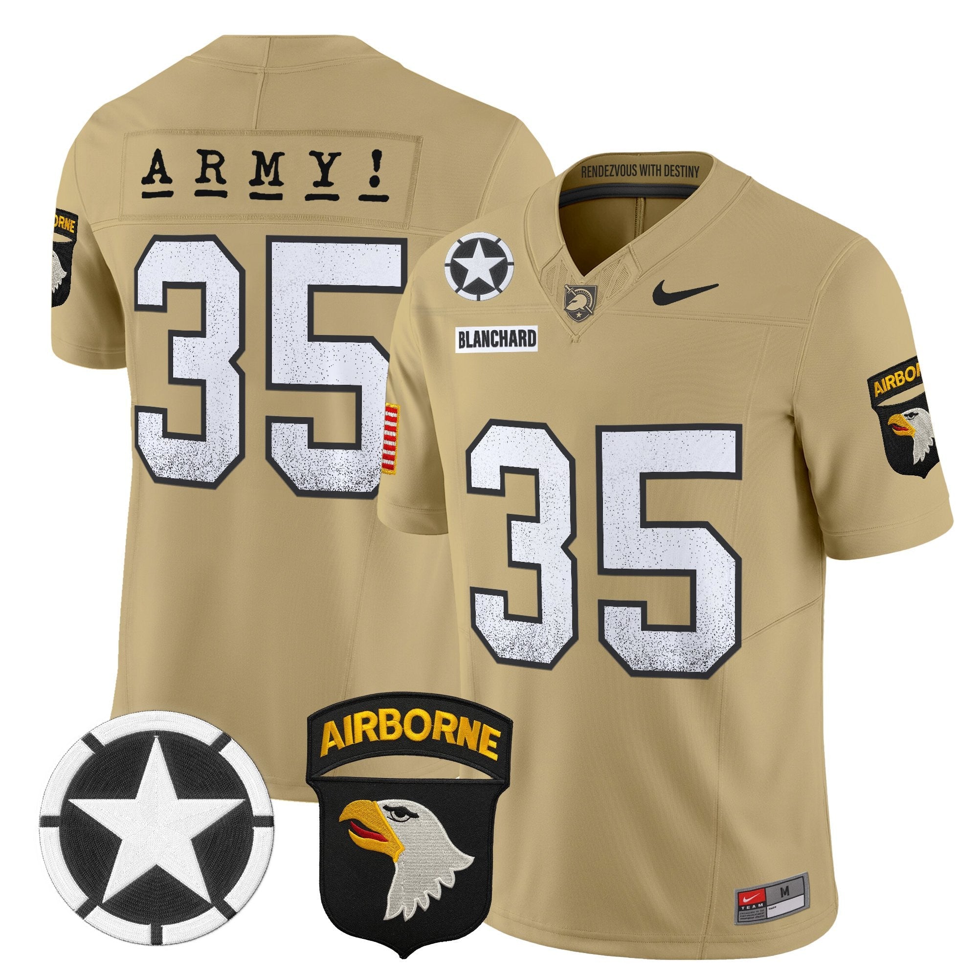 Army Black Knights 2025 Screaming Eagles Vapor Limited Jersey - All Stitched