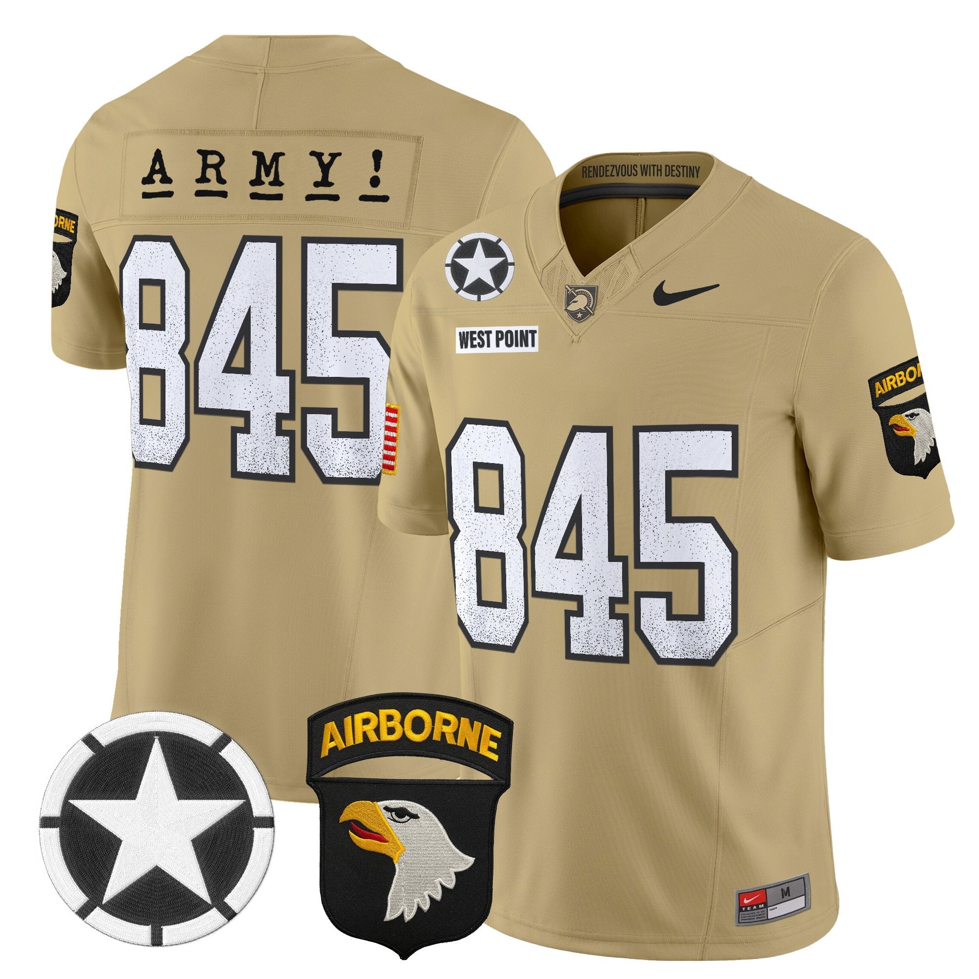 Army Black Knights 2025 Screaming Eagles Vapor Limited Jersey - All Stitched