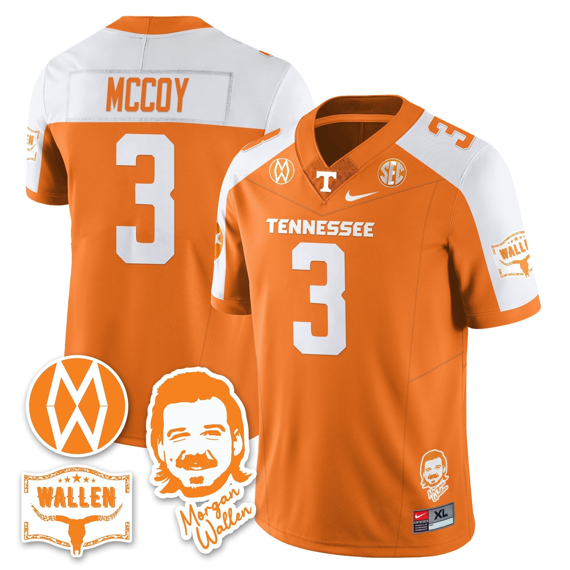 Tennessee Volunteers Morgan Wallen 2025 Jersey - All Stitched