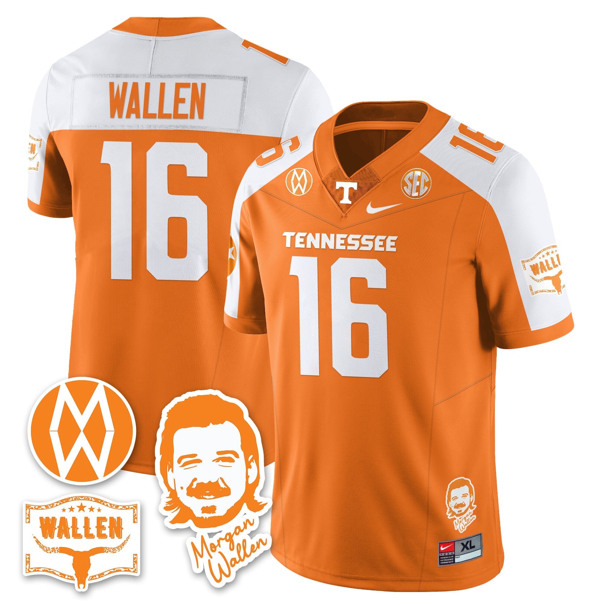 Tennessee Volunteers Morgan Wallen 2025 Jersey - All Stitched