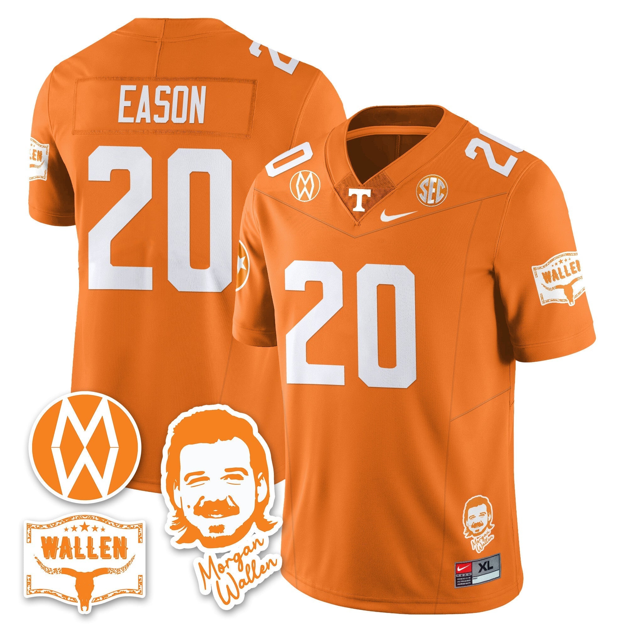 Tennessee Volunteers Morgan Wallen 2025 Jersey - All Stitched