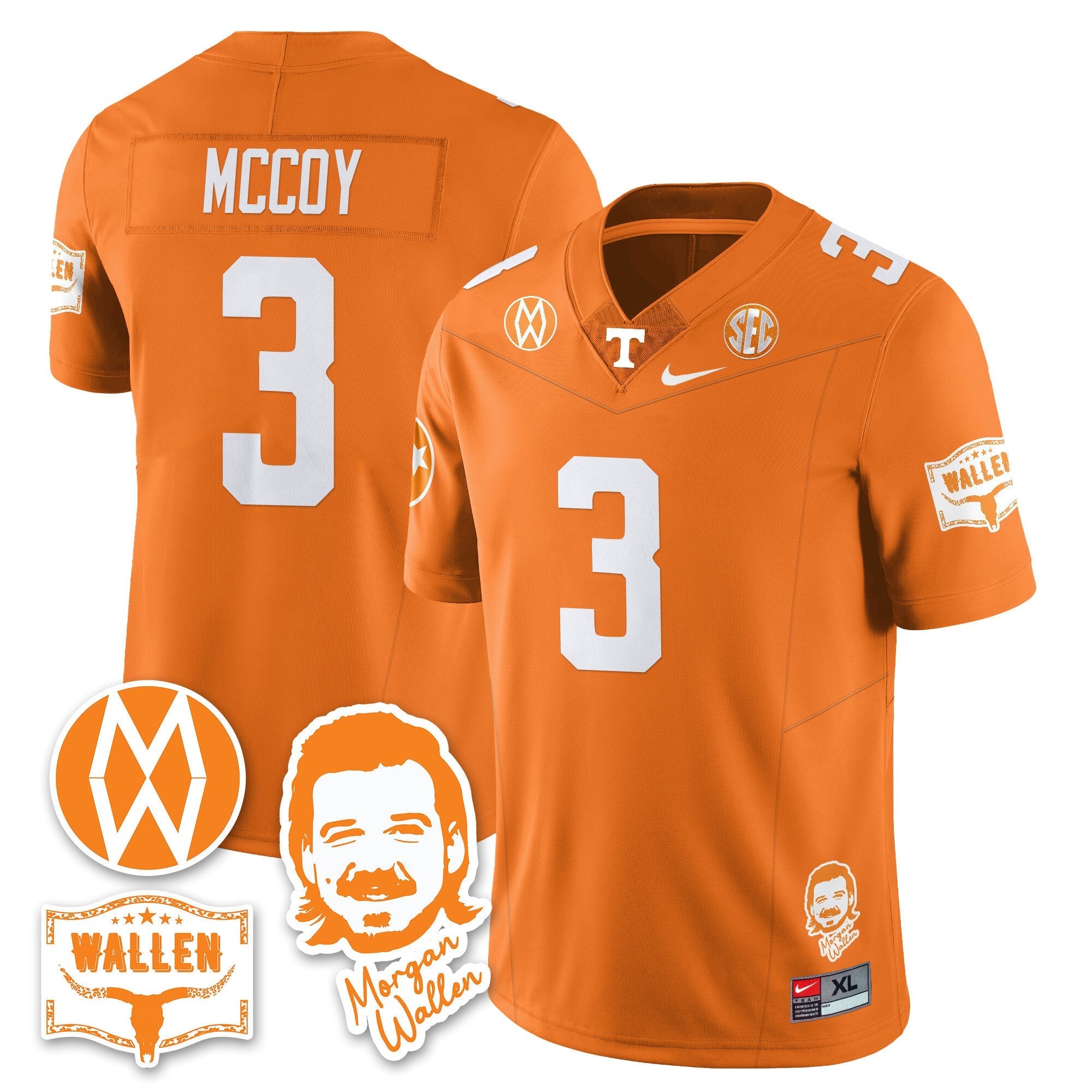 Tennessee Volunteers Morgan Wallen 2025 Jersey - All Stitched