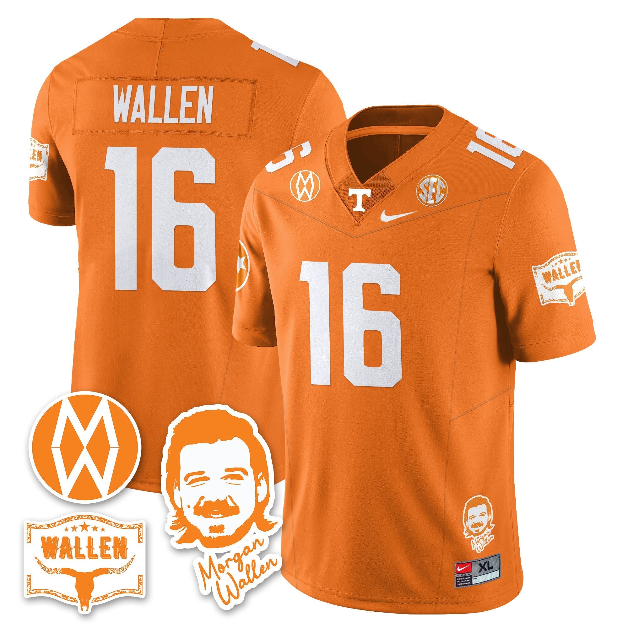 Tennessee Volunteers Morgan Wallen 2025 Jersey - All Stitched