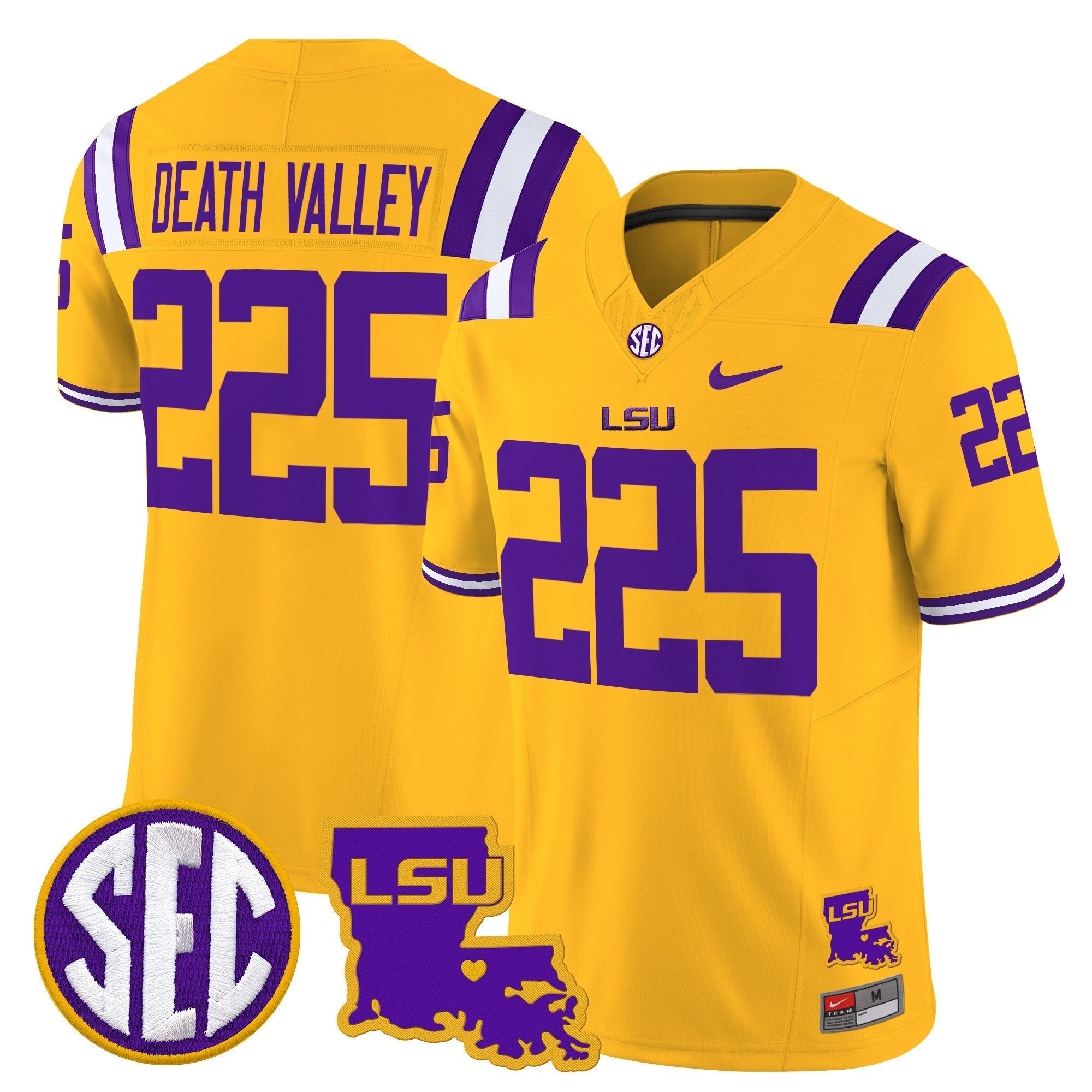 LSU Tigers 2025 Louisiana Patch Vapor Limited Jersey - All Stitched