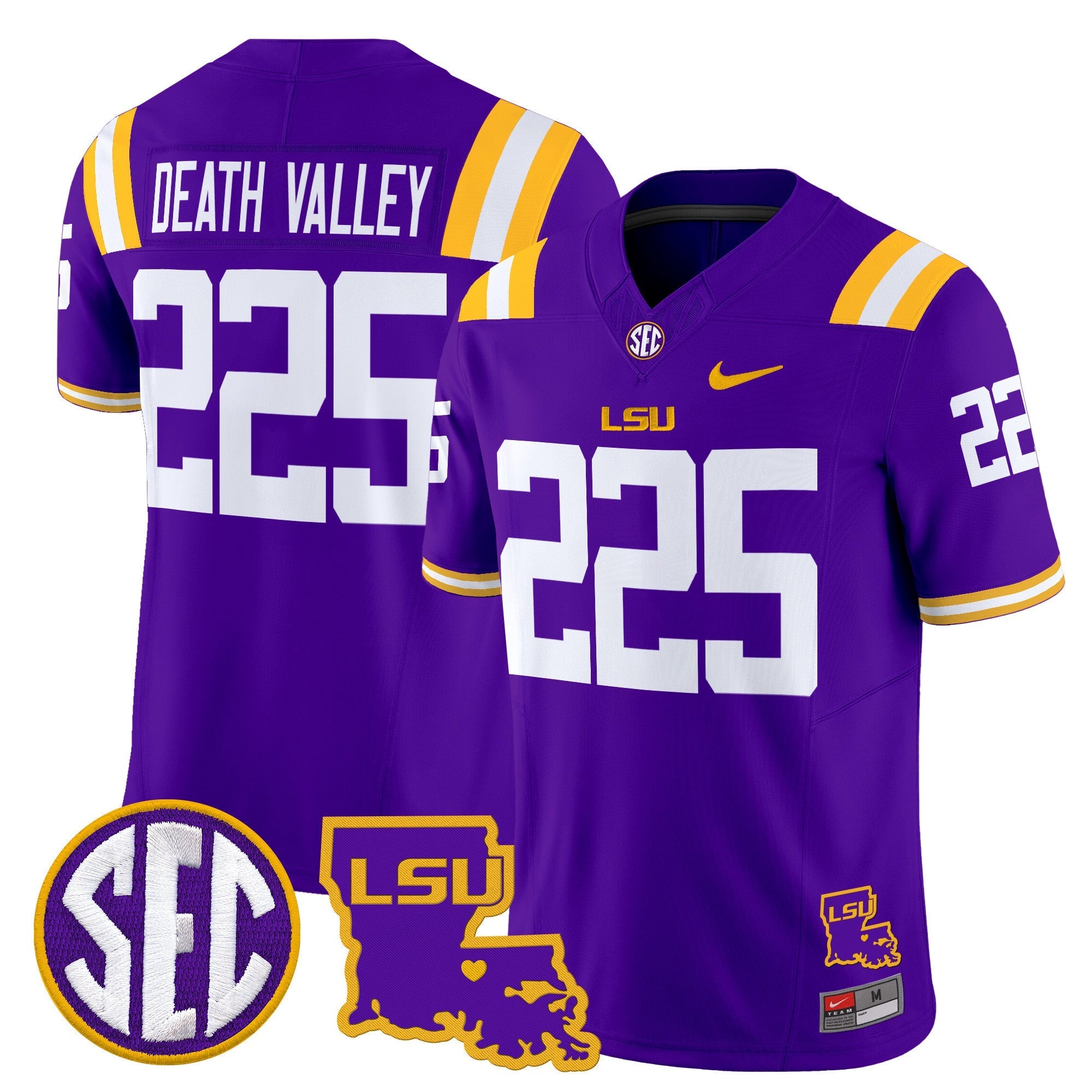 LSU Tigers 2025 Louisiana Patch Vapor Limited Jersey - All Stitched