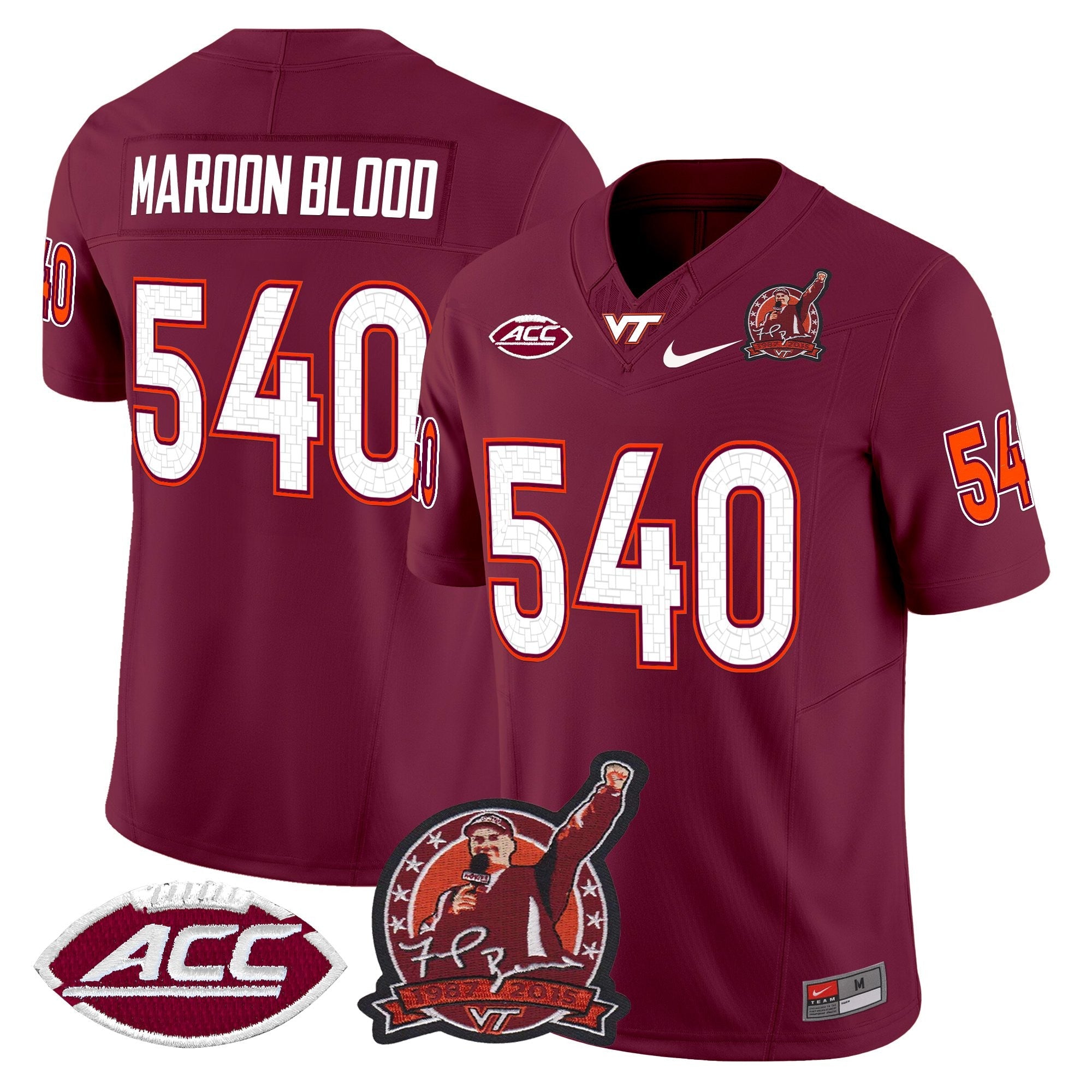Virginia Tech Hokies Coach Frank Beamer Patch 2025 Vapor Limited Jersey - All Stitched