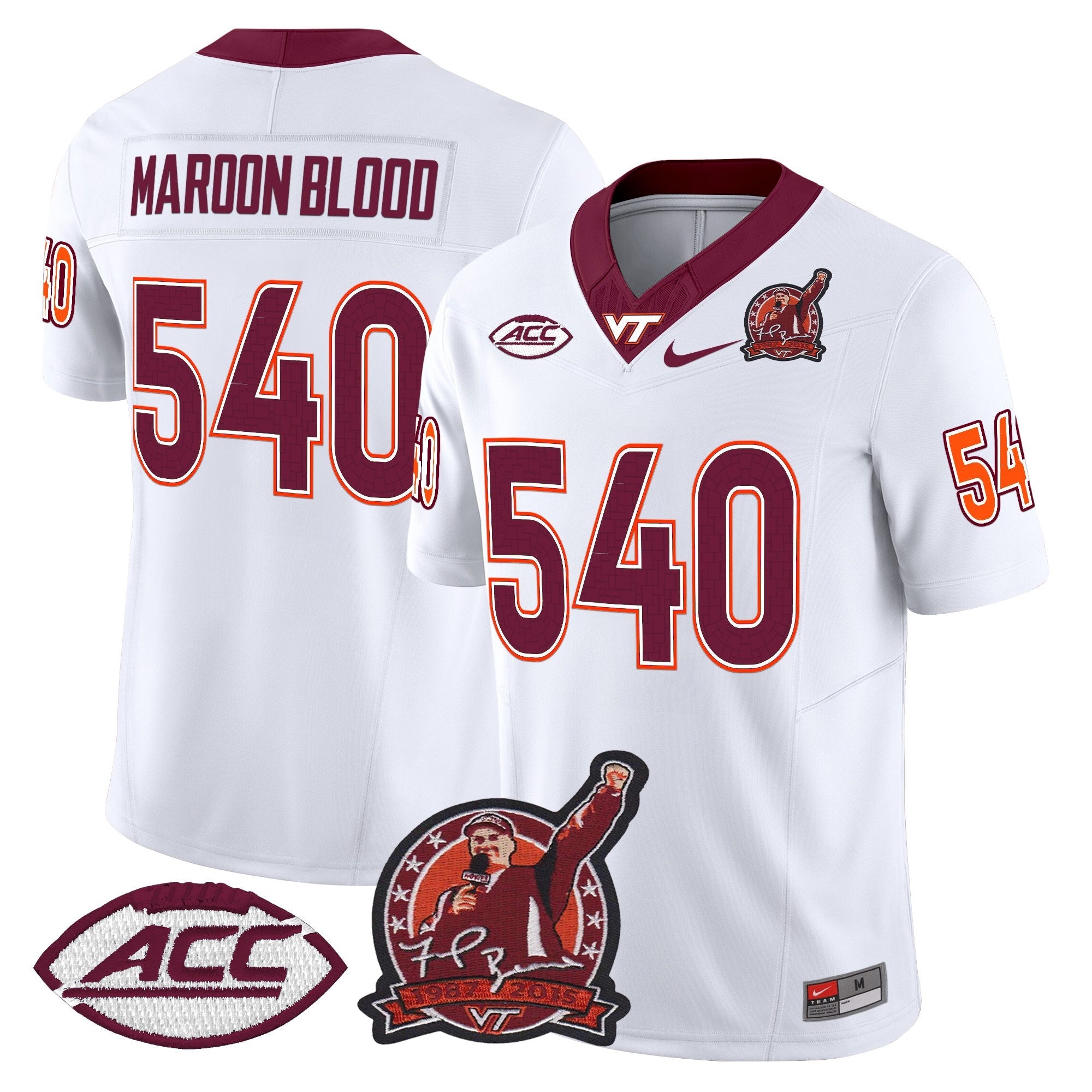 Virginia Tech Hokies Coach Frank Beamer Patch 2025 Vapor Limited Jersey - All Stitched