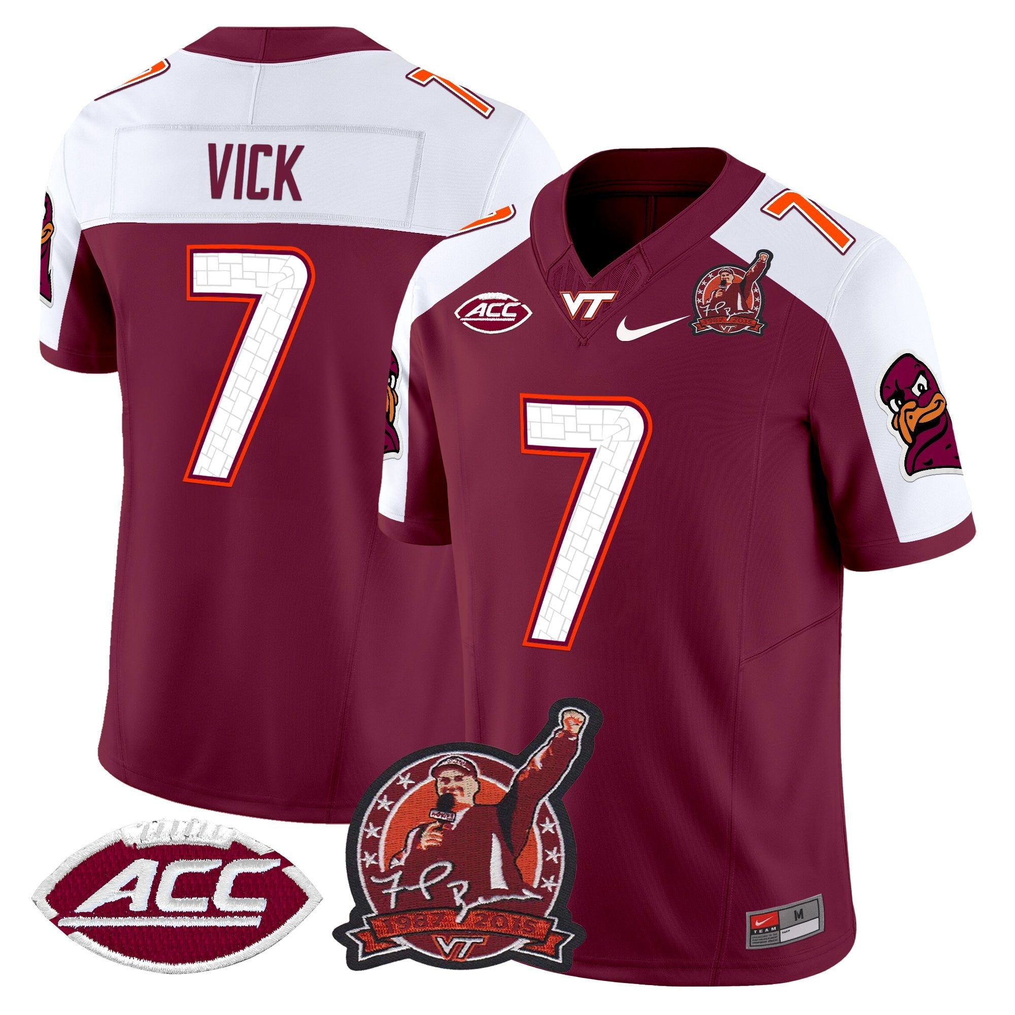 Virginia Tech Hokies Coach Frank Beamer Patch 2025 Vapor Limited Jersey - All Stitched