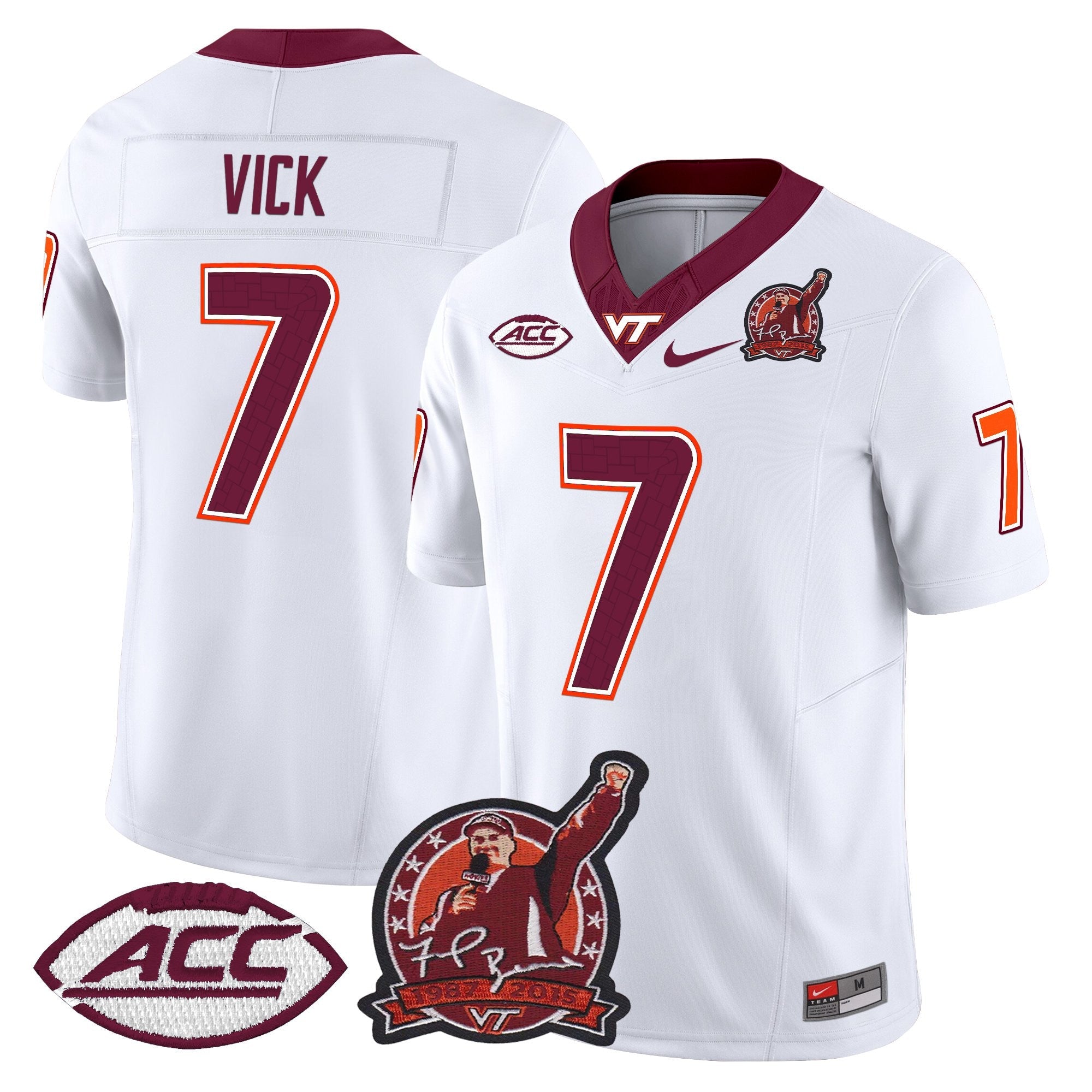 Virginia Tech Hokies Coach Frank Beamer Patch 2025 Vapor Limited Jersey - All Stitched