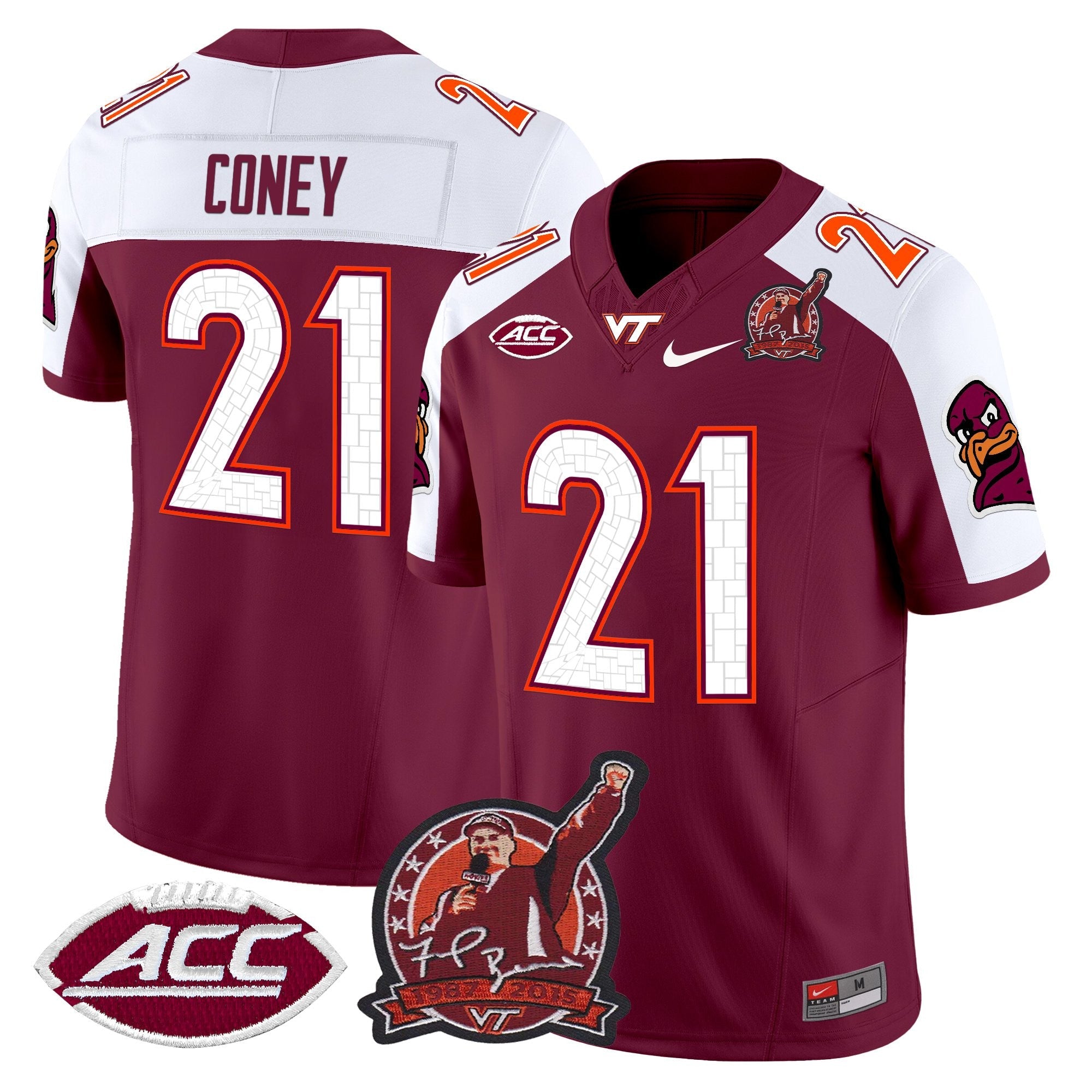 Virginia Tech Hokies Coach Frank Beamer Patch 2025 Vapor Limited Jersey - All Stitched