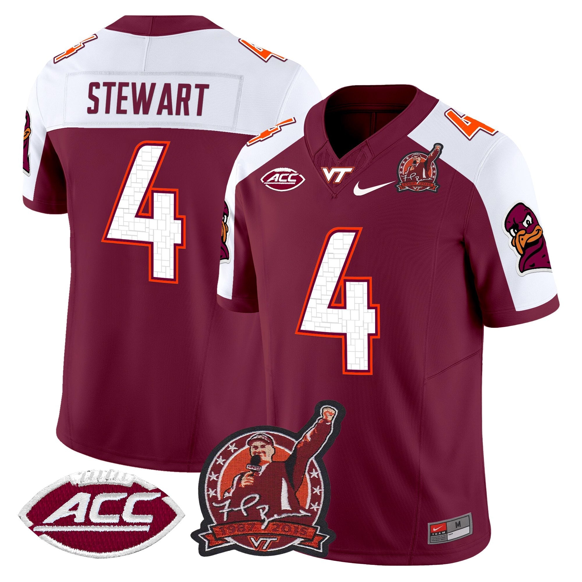 Virginia Tech Hokies Coach Frank Beamer Patch 2025 Vapor Limited Jersey - All Stitched