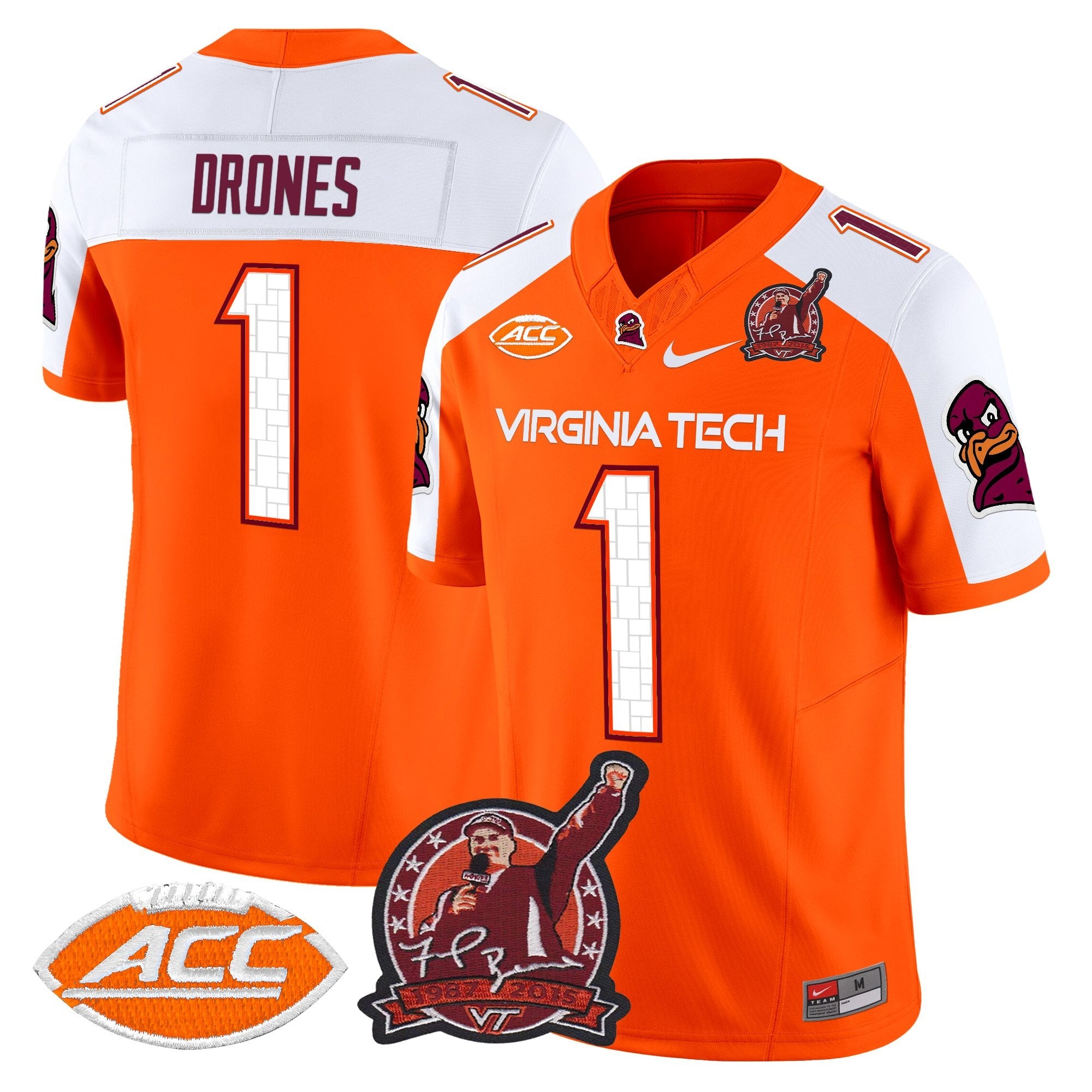 Virginia Tech Hokies Coach Frank Beamer Patch 2025 Vapor Limited Jersey - All Stitched