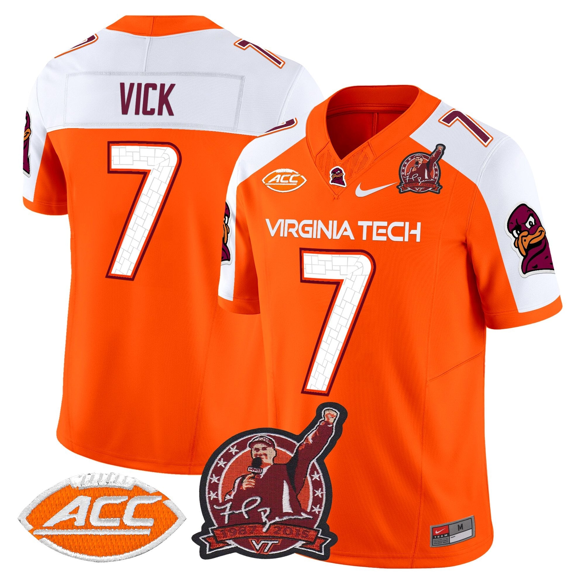 Virginia Tech Hokies Coach Frank Beamer Patch 2025 Vapor Limited Jersey - All Stitched