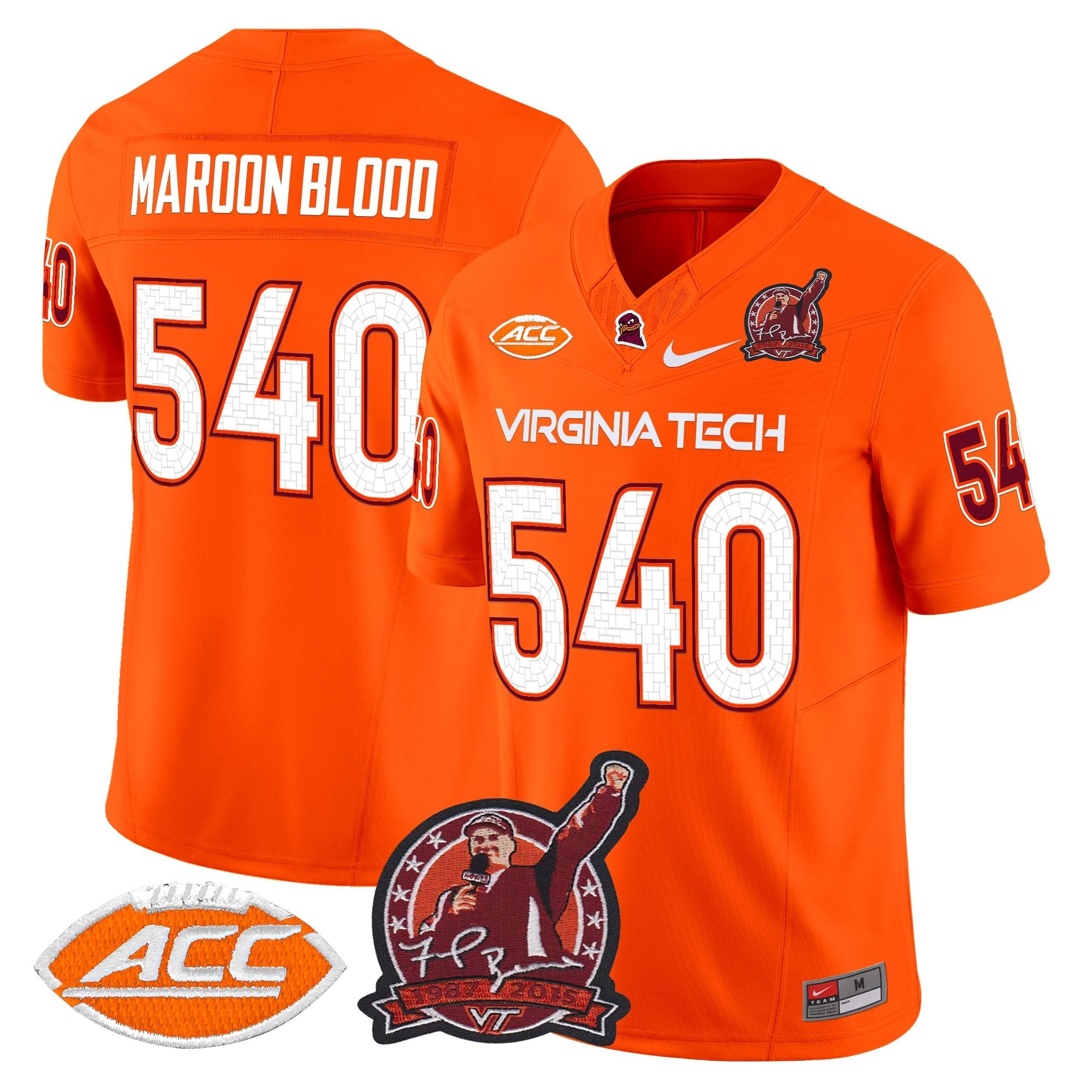 Virginia Tech Hokies Coach Frank Beamer Patch 2025 Vapor Limited Jersey - All Stitched
