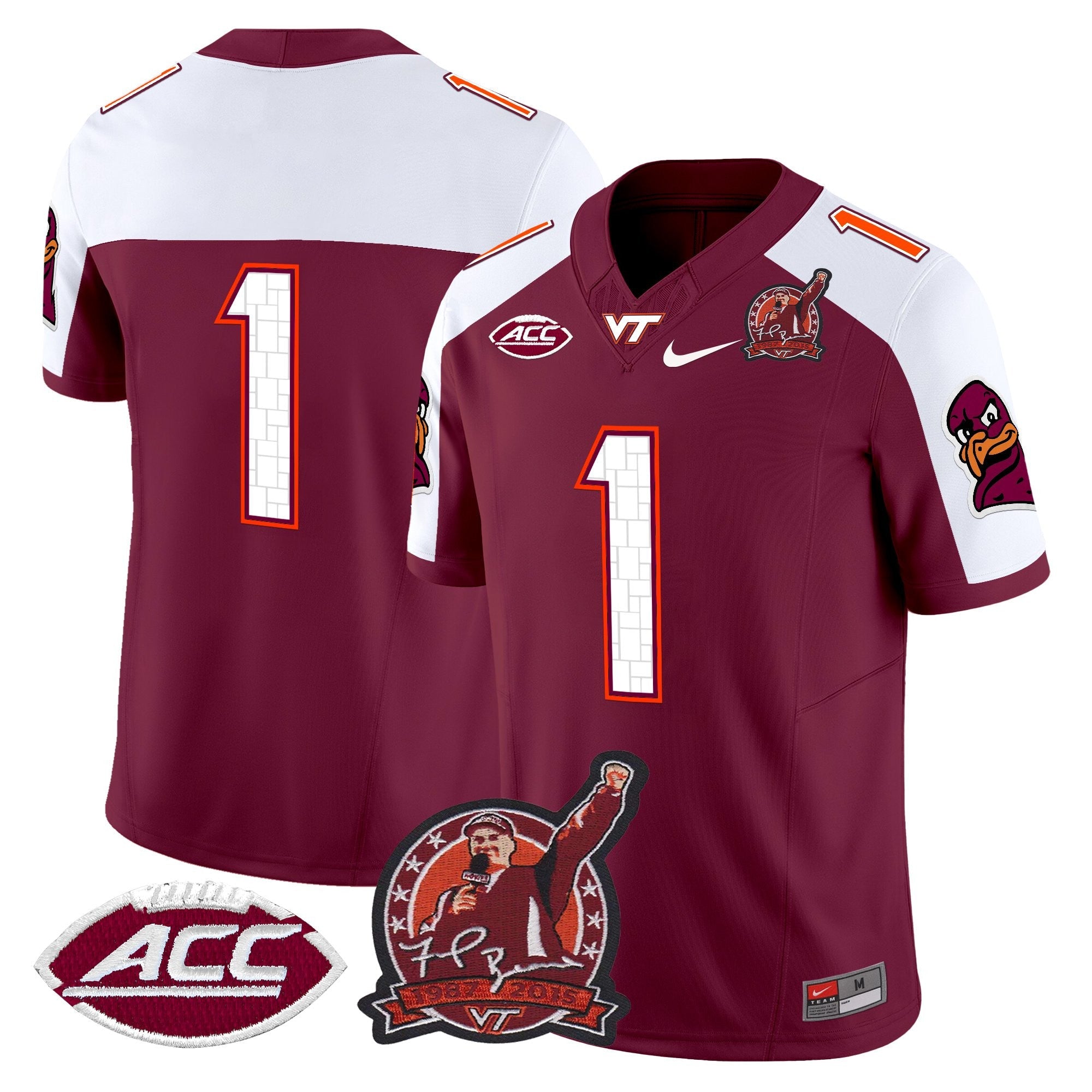 Virginia Tech Hokies Coach Frank Beamer Patch 2025 Vapor Limited Jersey - All Stitched