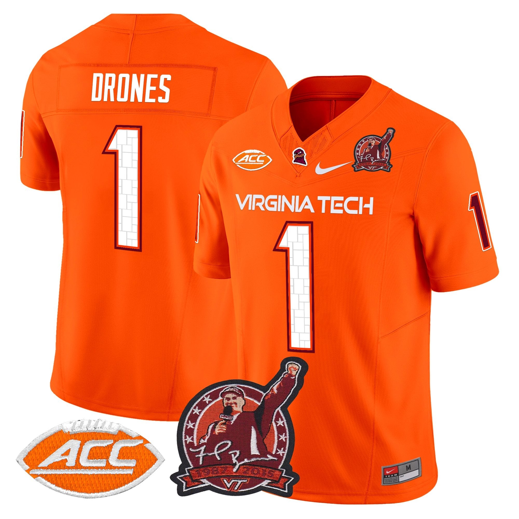 Virginia Tech Hokies Coach Frank Beamer Patch 2025 Vapor Limited Jersey - All Stitched