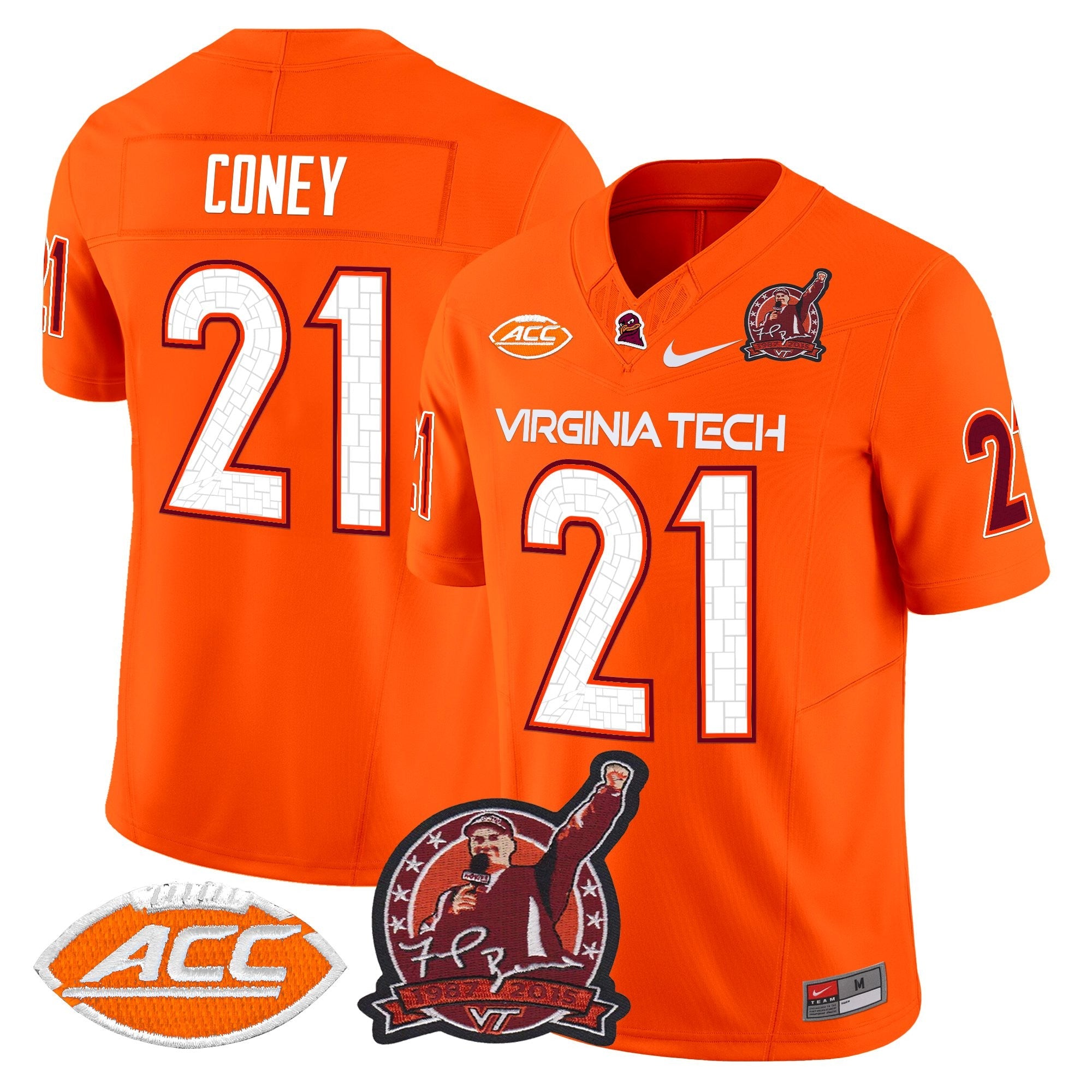 Virginia Tech Hokies Coach Frank Beamer Patch 2025 Vapor Limited Jersey - All Stitched