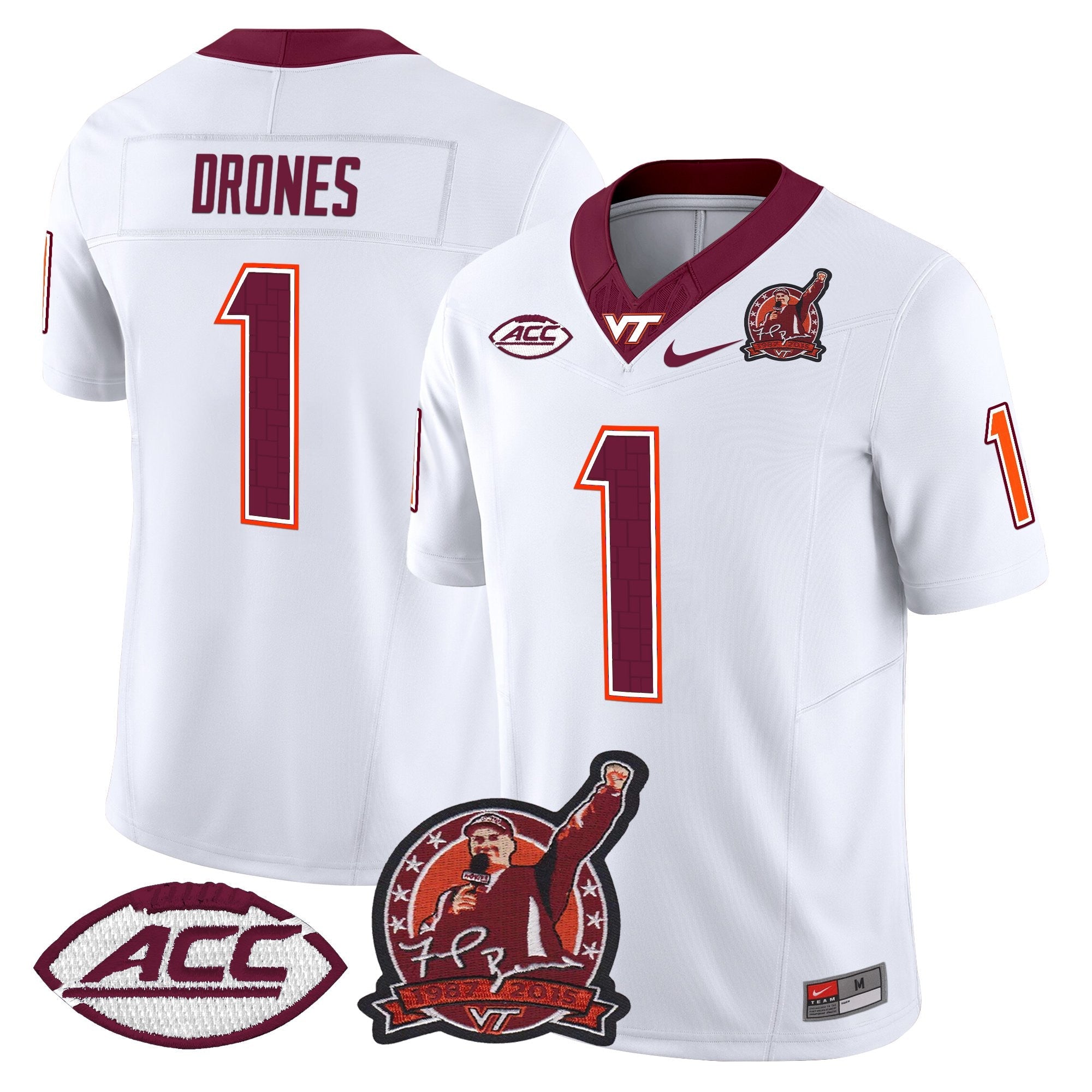 Virginia Tech Hokies Coach Frank Beamer Patch 2025 Vapor Limited Jersey - All Stitched
