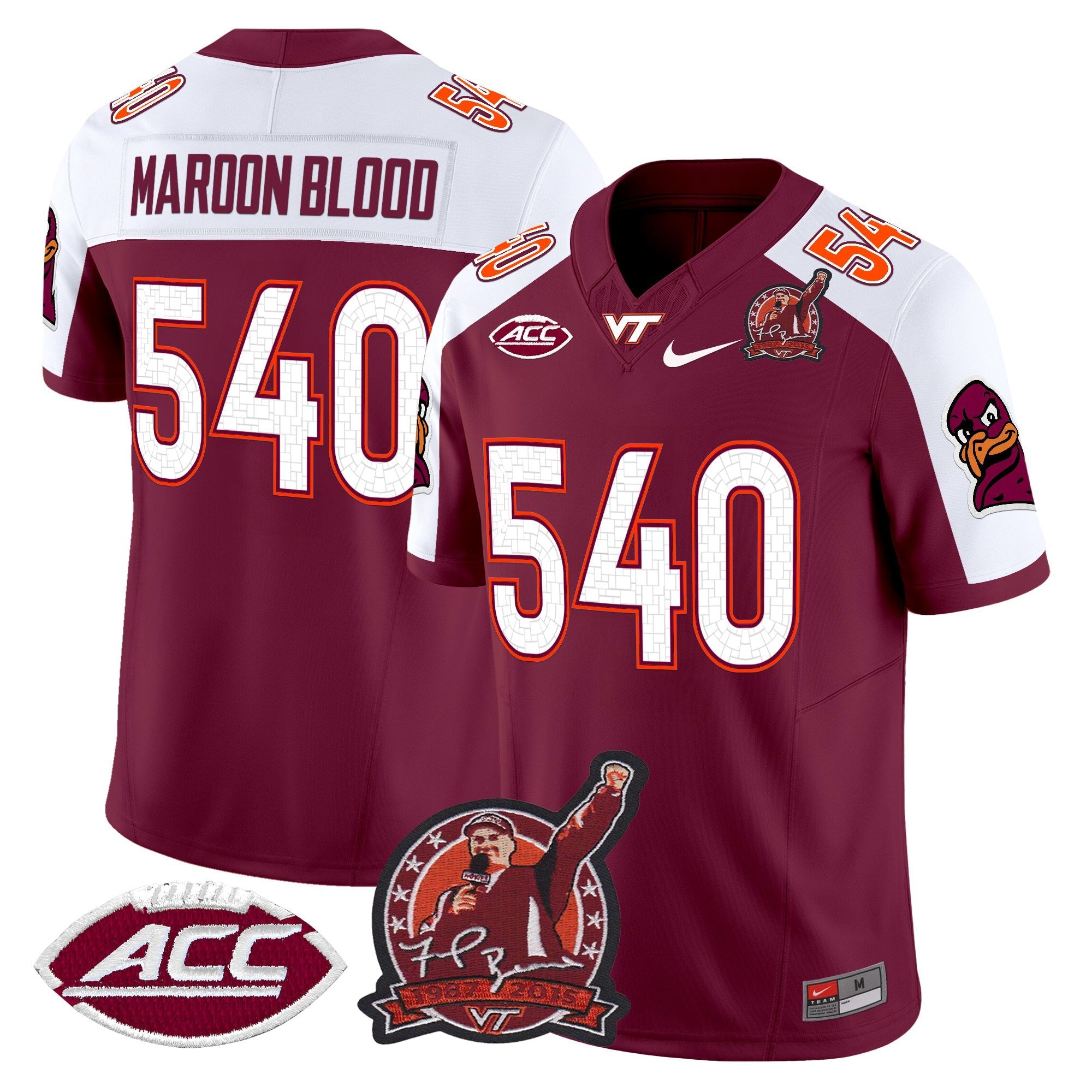 Virginia Tech Hokies Coach Frank Beamer Patch 2025 Vapor Limited Jersey - All Stitched