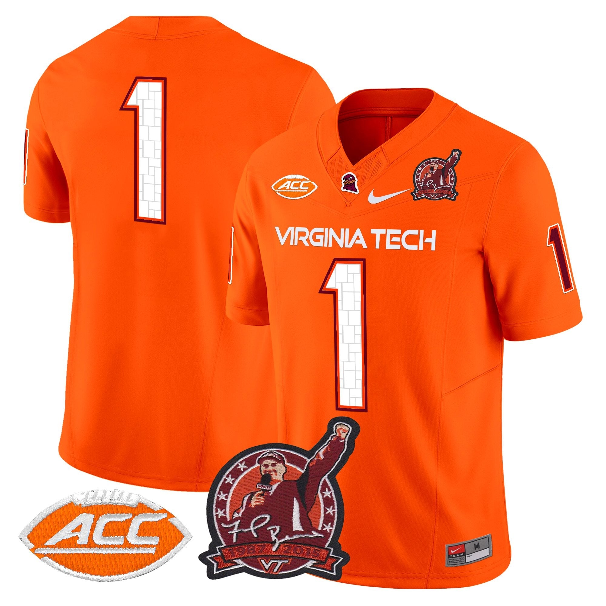 Virginia Tech Hokies Coach Frank Beamer Patch 2025 Vapor Limited Jersey - All Stitched