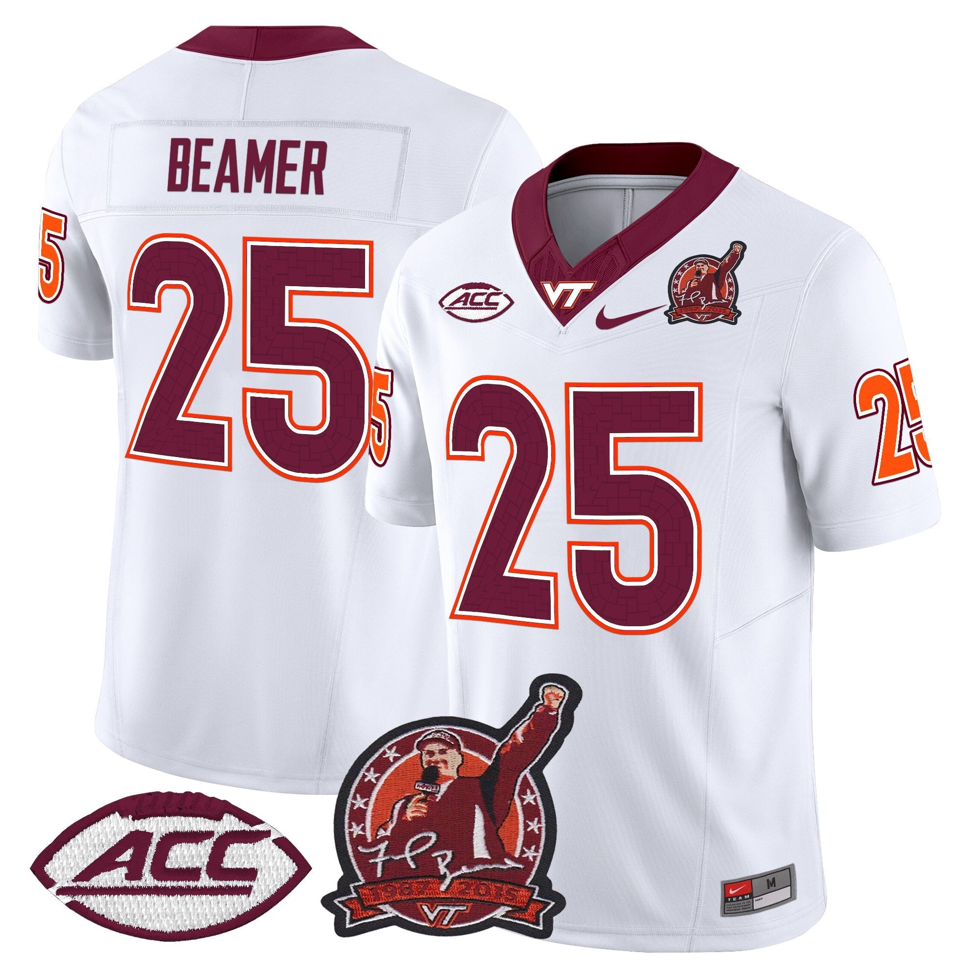 Virginia Tech Hokies Coach Frank Beamer Patch 2025 Vapor Limited Jersey - All Stitched