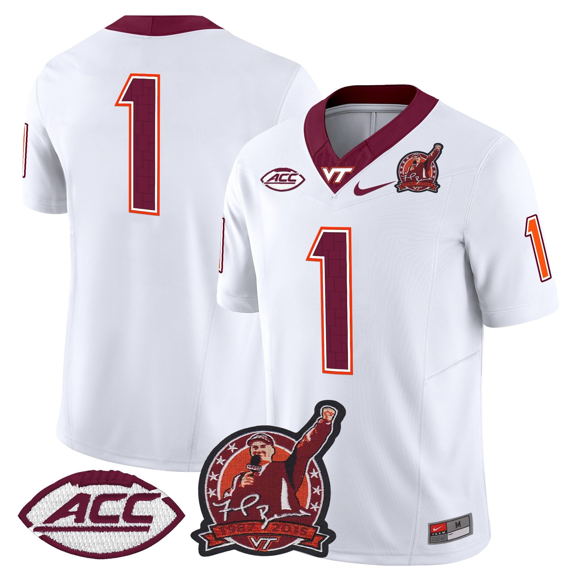 Virginia Tech Hokies Coach Frank Beamer Patch 2025 Vapor Limited Jersey - All Stitched