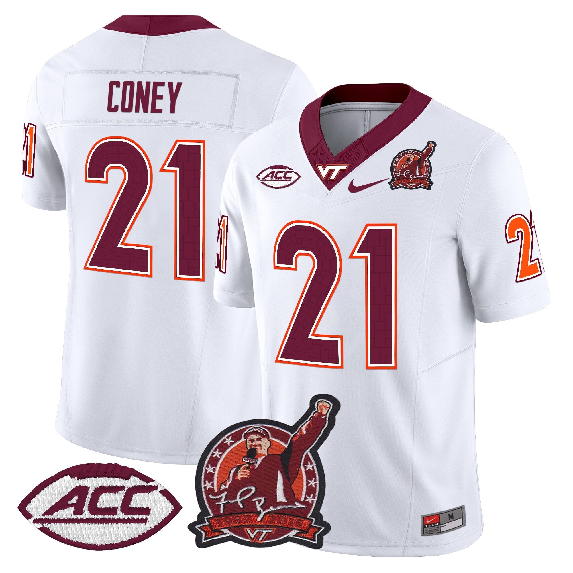 Virginia Tech Hokies Coach Frank Beamer Patch 2025 Vapor Limited Jersey - All Stitched