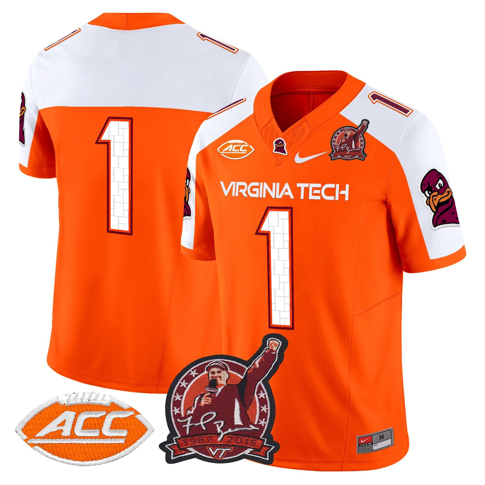 Virginia Tech Hokies Coach Frank Beamer Patch 2025 Vapor Limited Jersey - All Stitched