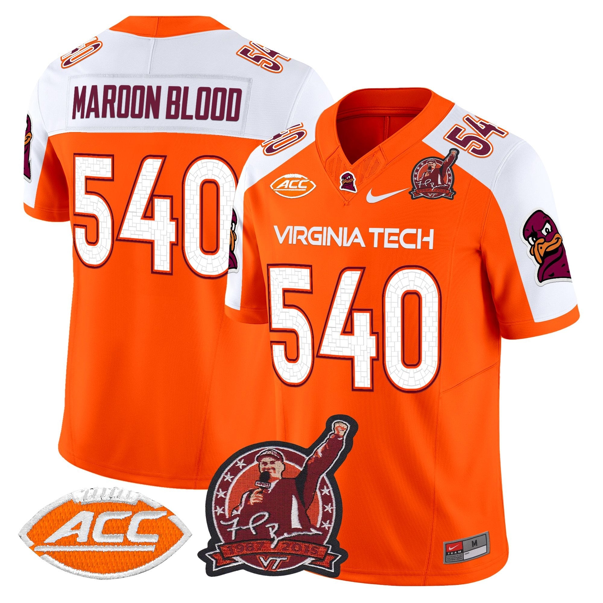 Virginia Tech Hokies Coach Frank Beamer Patch 2025 Vapor Limited Jersey - All Stitched