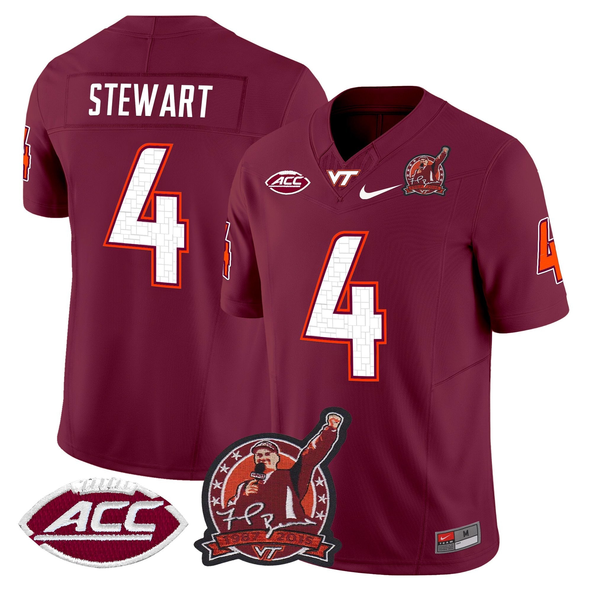 Virginia Tech Hokies Coach Frank Beamer Patch 2025 Vapor Limited Jersey - All Stitched