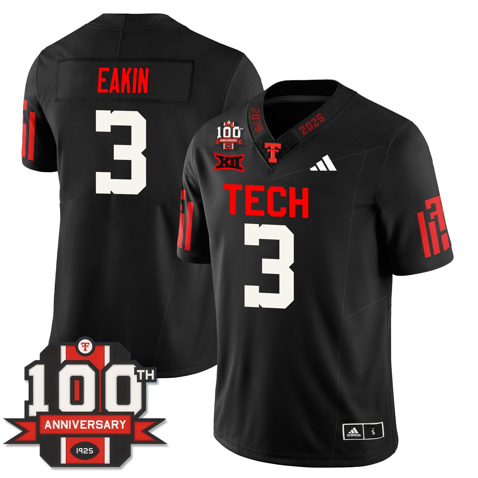 Texas Tech Football 100th Anniversary Jersey - All Stitched