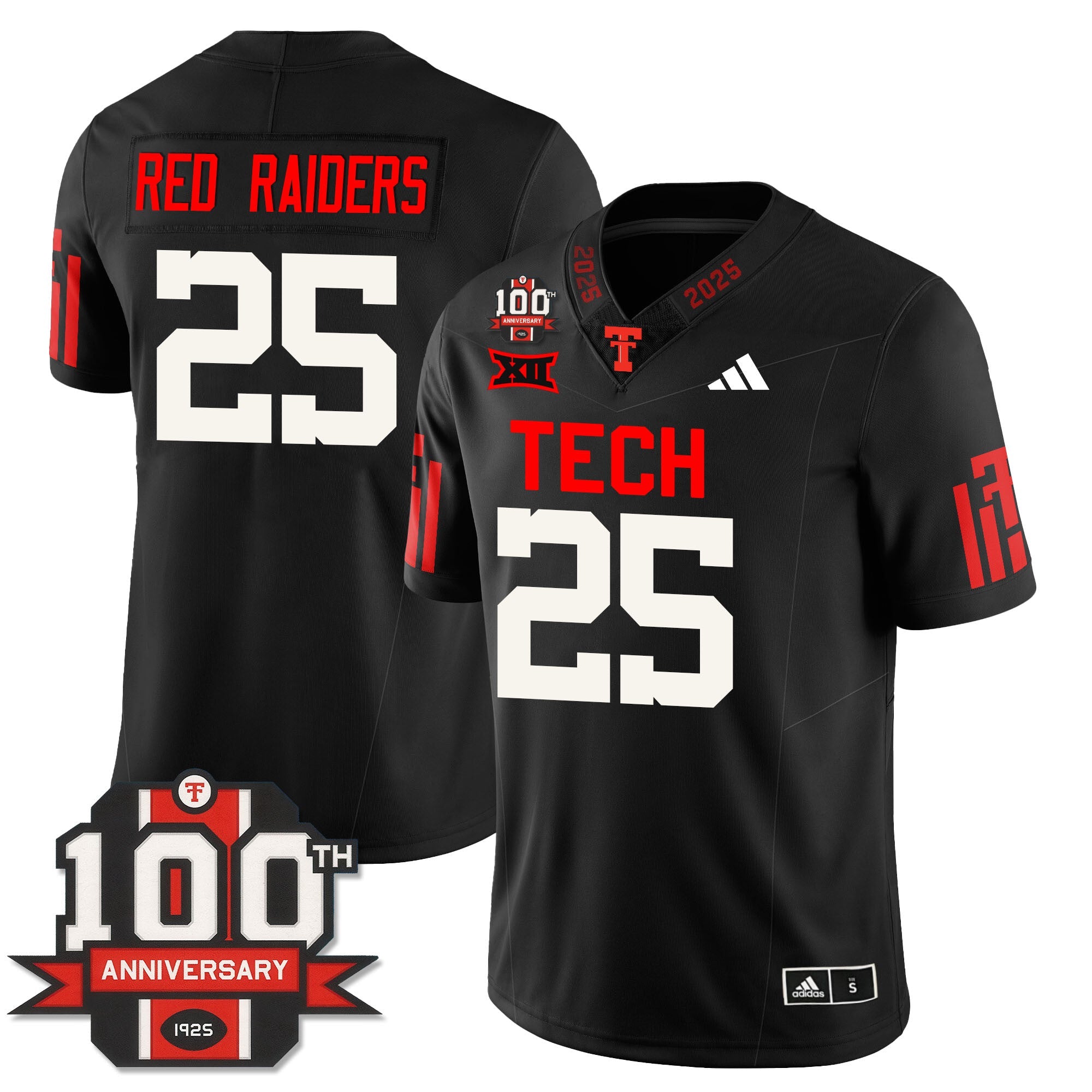 Texas Tech Football 100th Anniversary Jersey - All Stitched