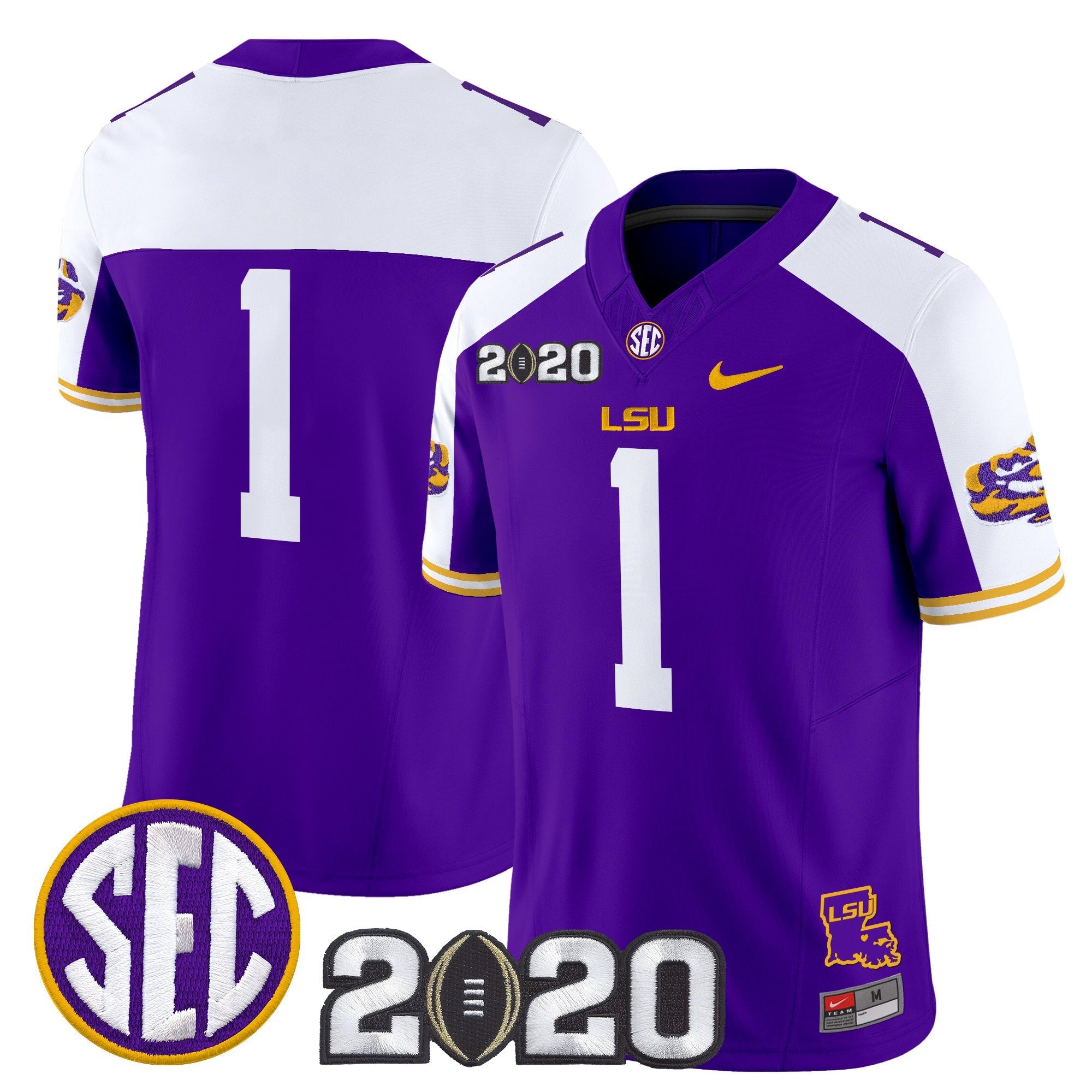 LSU Tigers 2020 National Champions Vapor Limited Jersey - All Stitched
