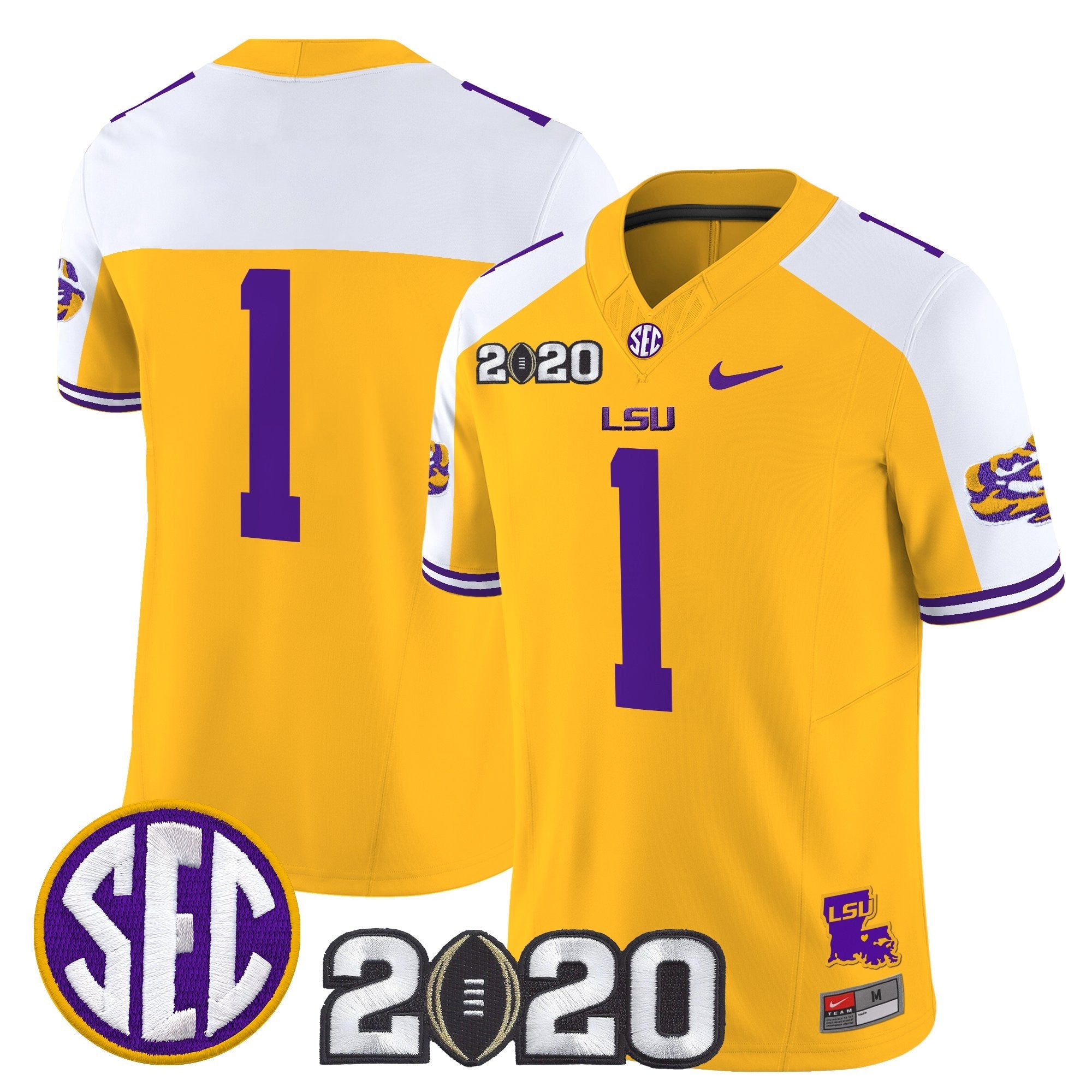 LSU Tigers 2020 National Champions Vapor Limited Jersey - All Stitched